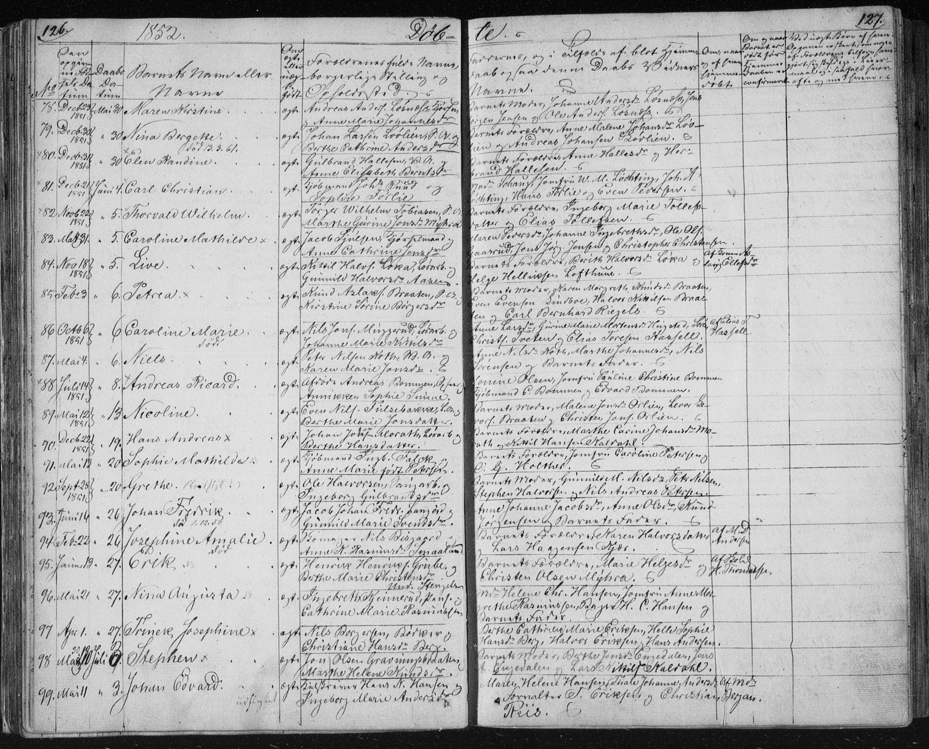 Kongsberg kirkebøker, AV/SAKO-A-22/F/Fa/L0009: Parish register (official) no. I 9, 1839-1858, p. 126-127