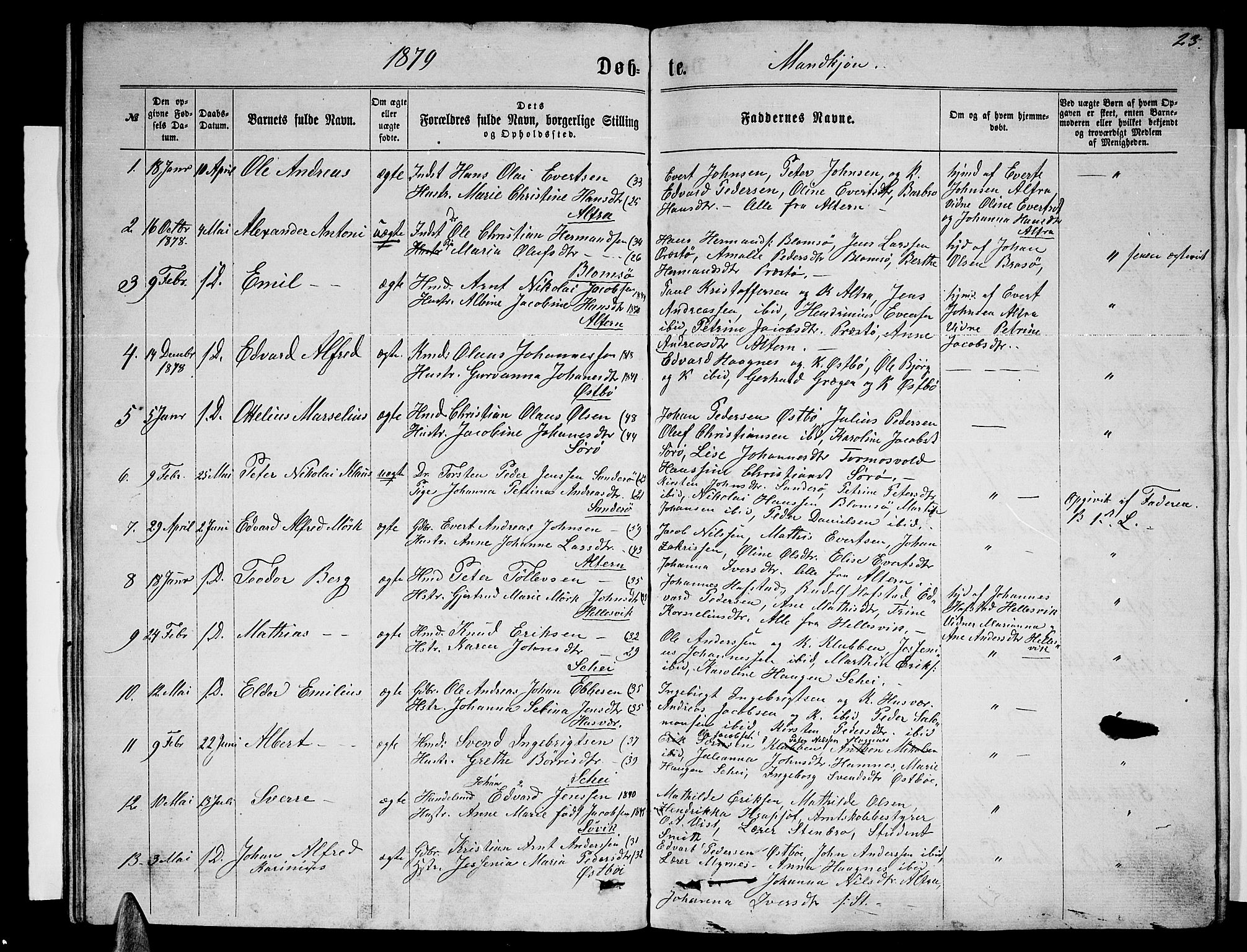 Ministerialprotokoller, klokkerbøker og fødselsregistre - Nordland, SAT/A-1459/830/L0461: Parish register (copy) no. 830C03, 1866-1881, p. 23