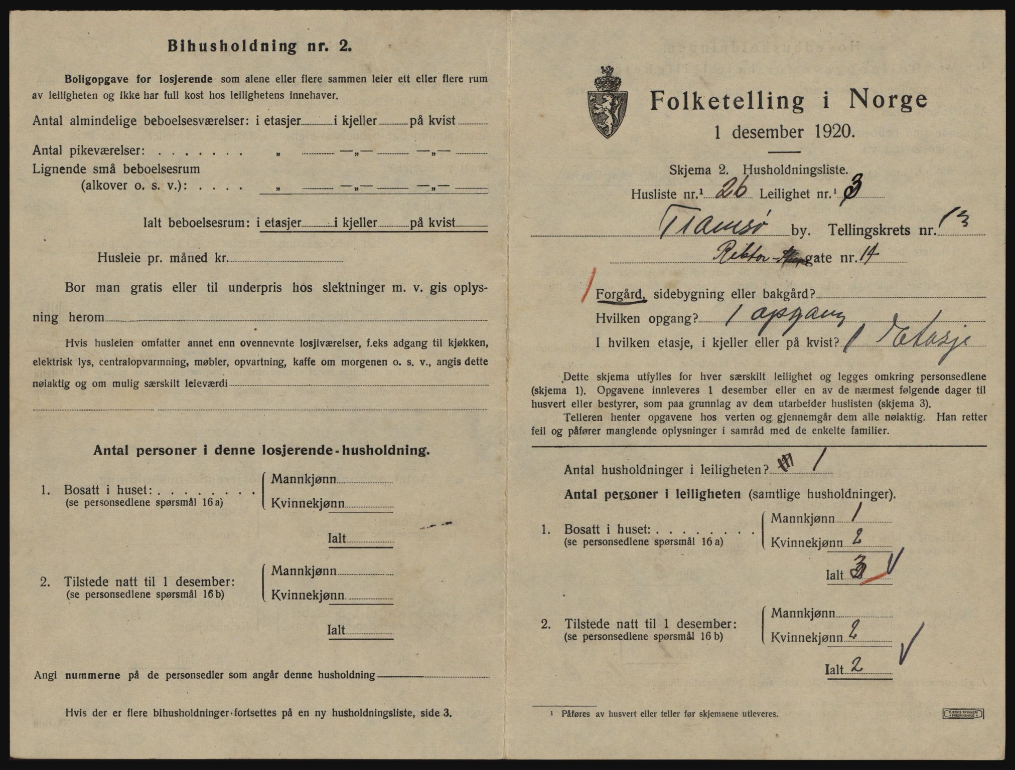 SATØ, 1920 census for Tromsø, 1920, p. 6337