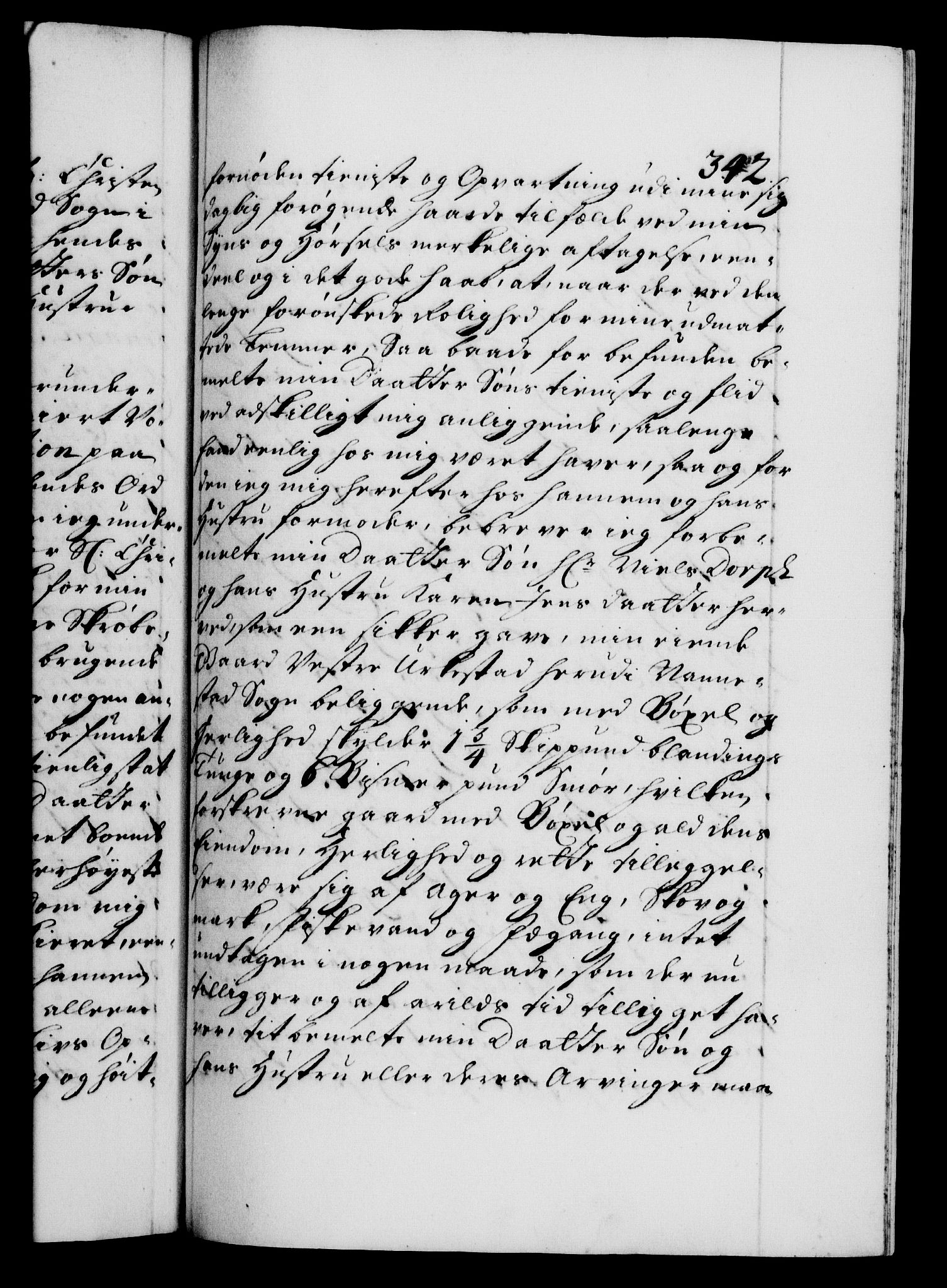 Danske Kanselli 1572-1799, RA/EA-3023/F/Fc/Fca/Fcaa/L0019: Norske registre, 1704-1707, p. 342a