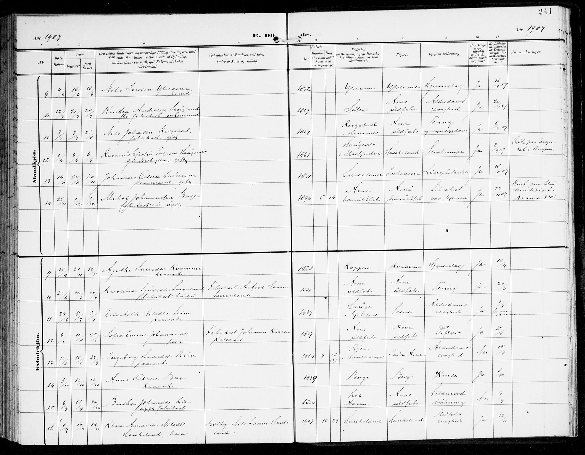 Haus sokneprestembete, AV/SAB-A-75601/H/Haa: Parish register (official) no. D 2, 1899-1912, p. 241