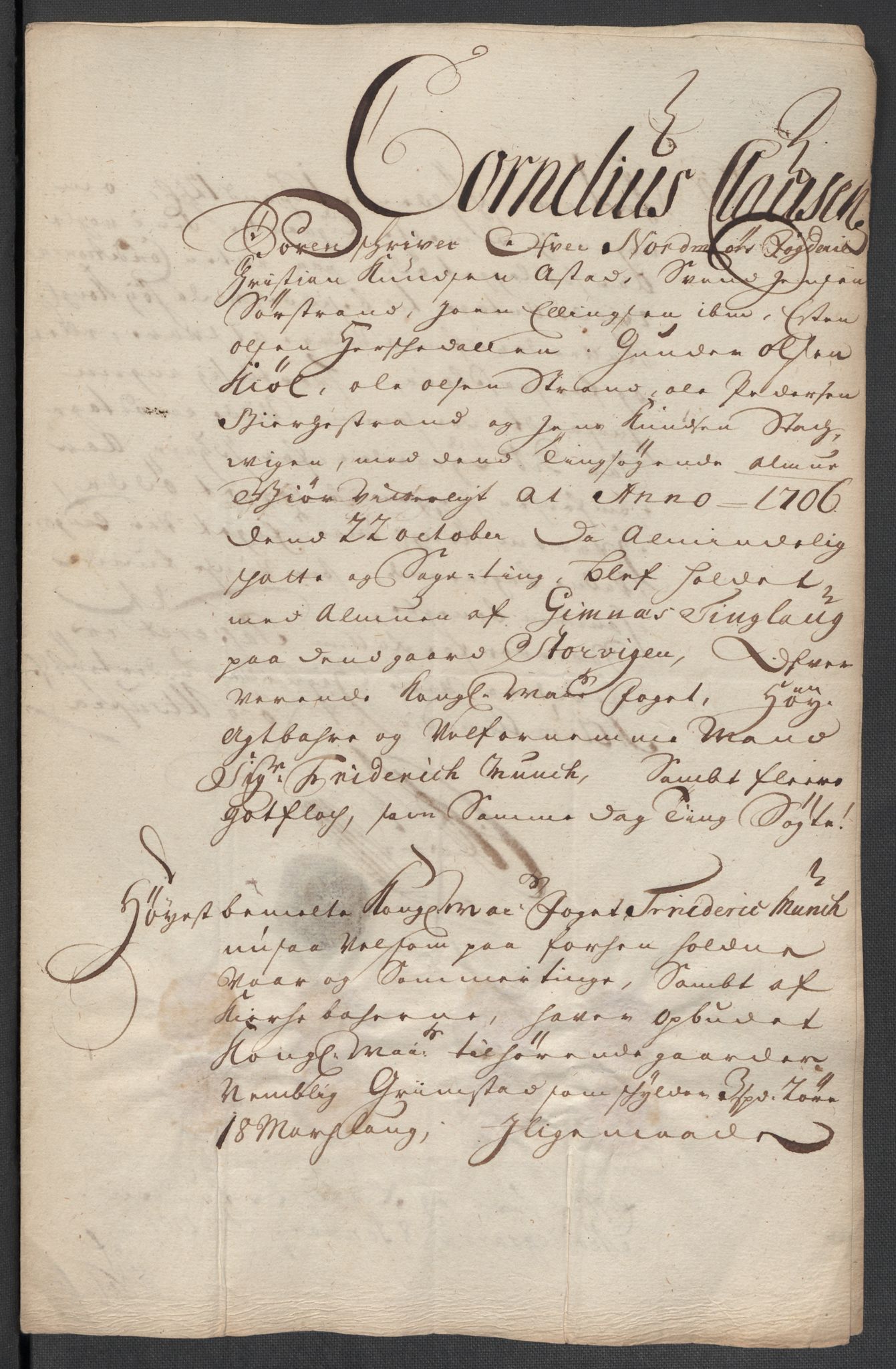 Rentekammeret inntil 1814, Reviderte regnskaper, Fogderegnskap, AV/RA-EA-4092/R56/L3742: Fogderegnskap Nordmøre, 1706-1707, p. 146