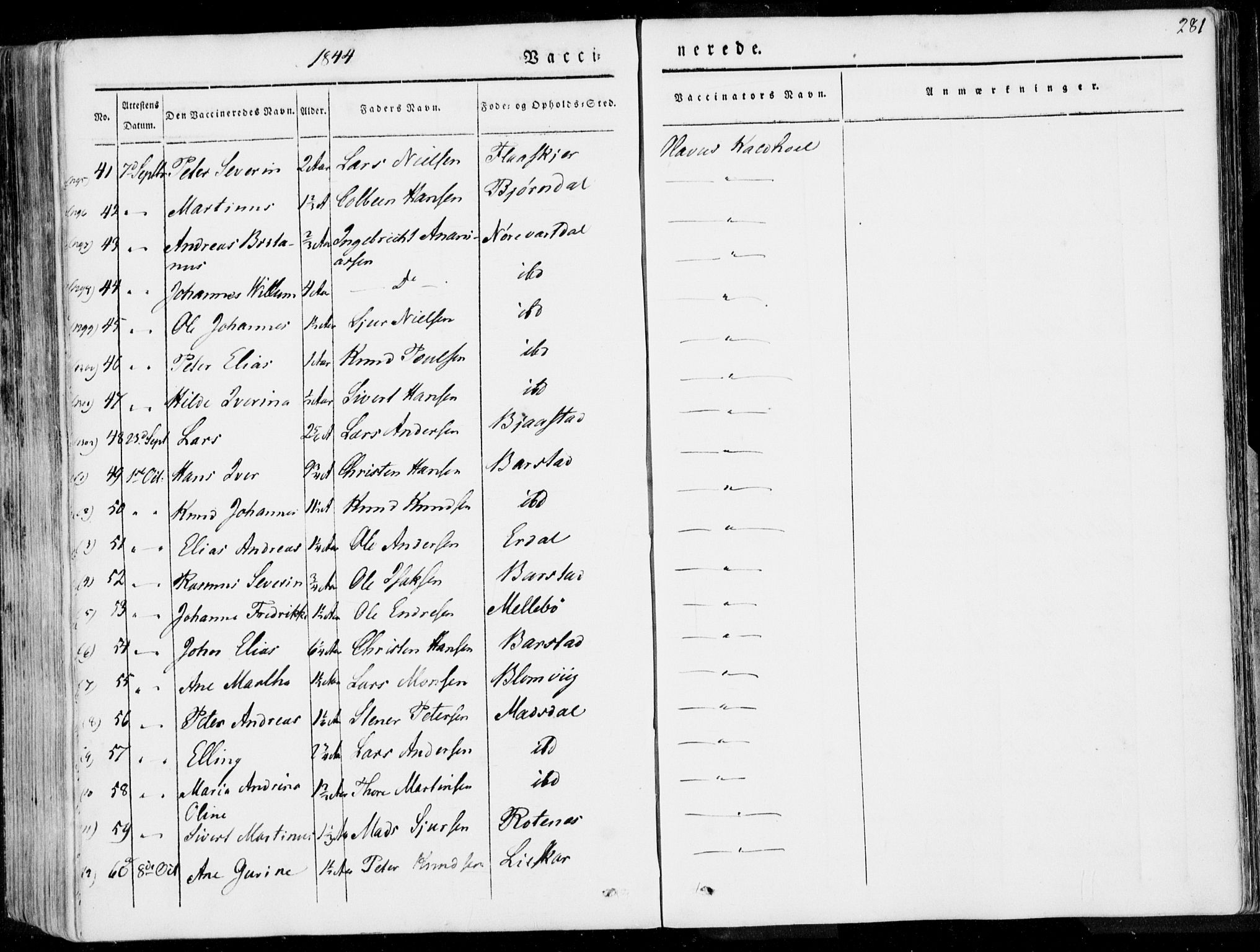 Ministerialprotokoller, klokkerbøker og fødselsregistre - Møre og Romsdal, AV/SAT-A-1454/509/L0104: Parish register (official) no. 509A02, 1833-1847, p. 281