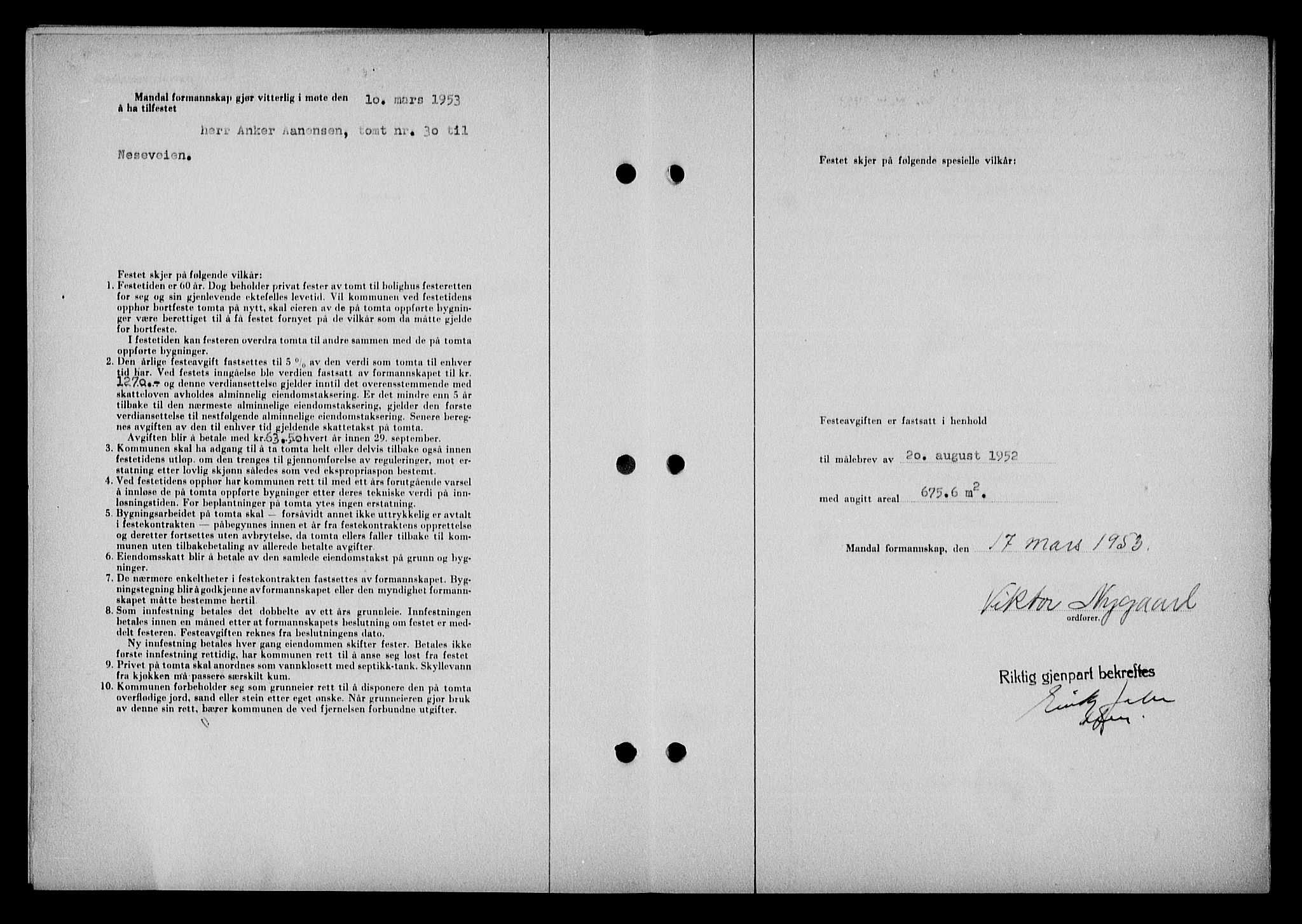 Mandal sorenskriveri, SAK/1221-0005/001/G/Gb/Gba/L0087: Mortgage book no. A-24, 1953-1953, Diary no: : 745/1953
