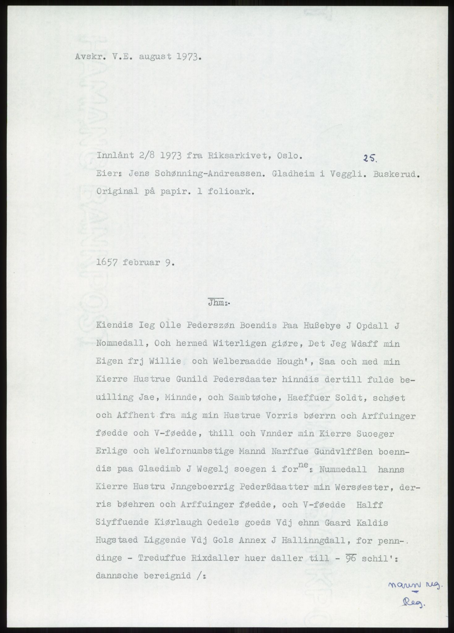 Samlinger til kildeutgivelse, Diplomavskriftsamlingen, AV/RA-EA-4053/H/Ha, p. 152