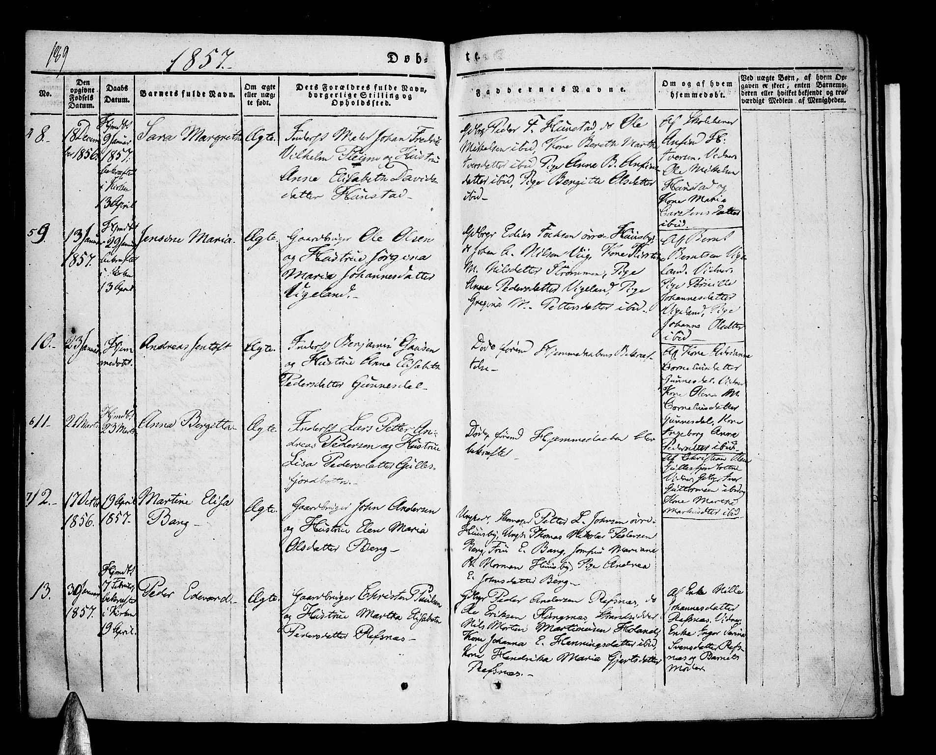 Kvæfjord sokneprestkontor, AV/SATØ-S-1323/G/Ga/Gaa/L0003kirke: Parish register (official) no. 3, 1830-1857, p. 189