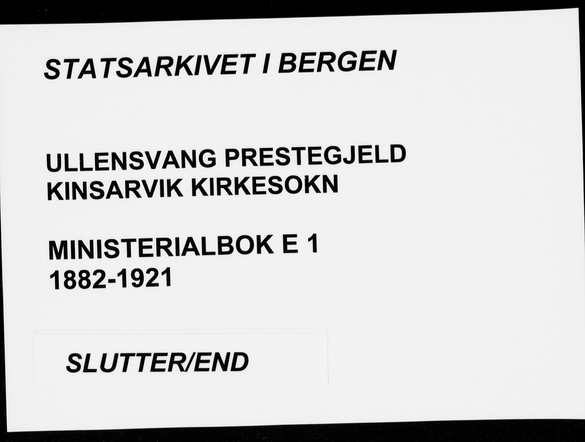 Ullensvang sokneprestembete, SAB/A-78701/H/Haa: Parish register (official) no. E  1, 1882-1921