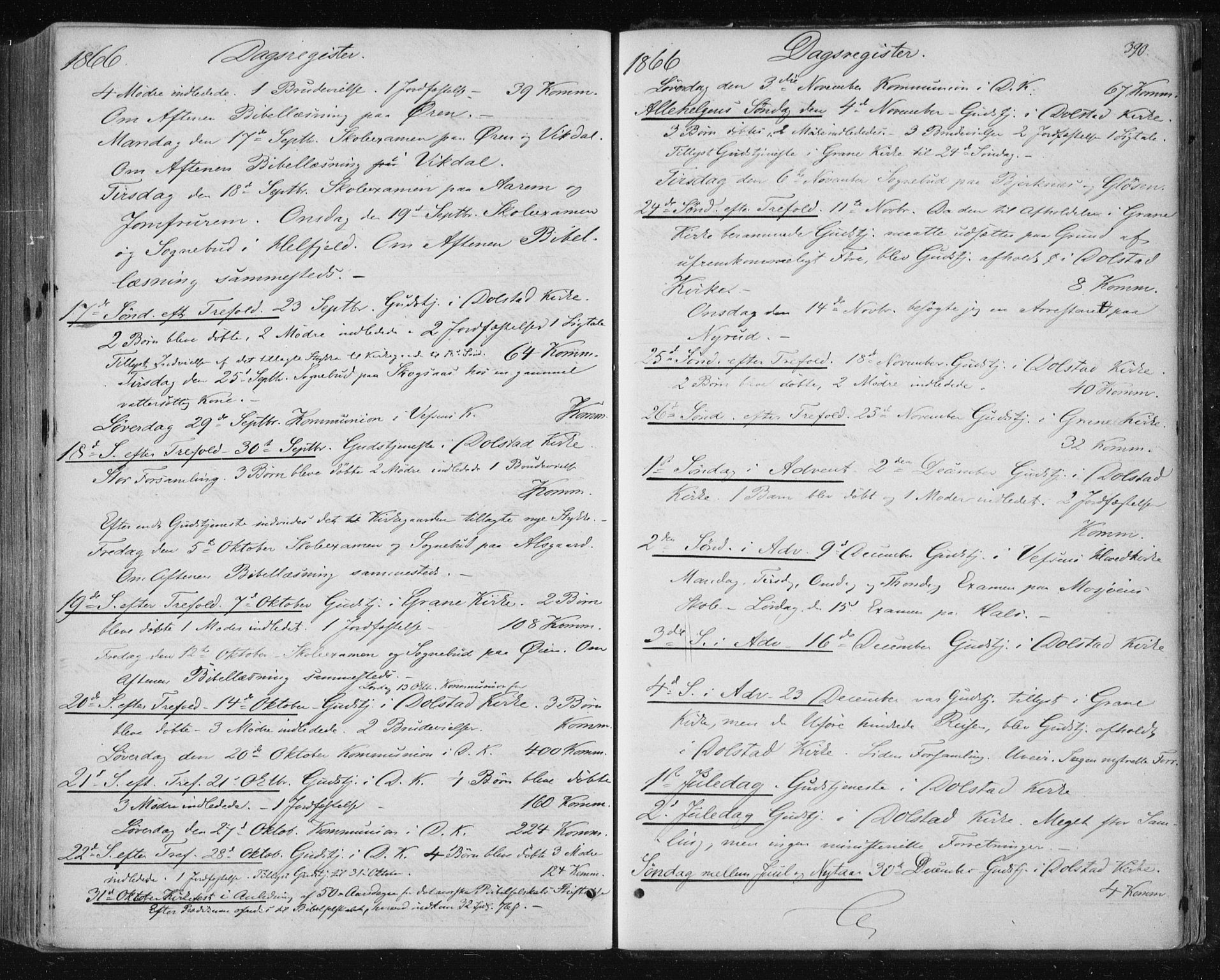 Ministerialprotokoller, klokkerbøker og fødselsregistre - Nordland, SAT/A-1459/820/L0294: Parish register (official) no. 820A15, 1866-1879, p. 390