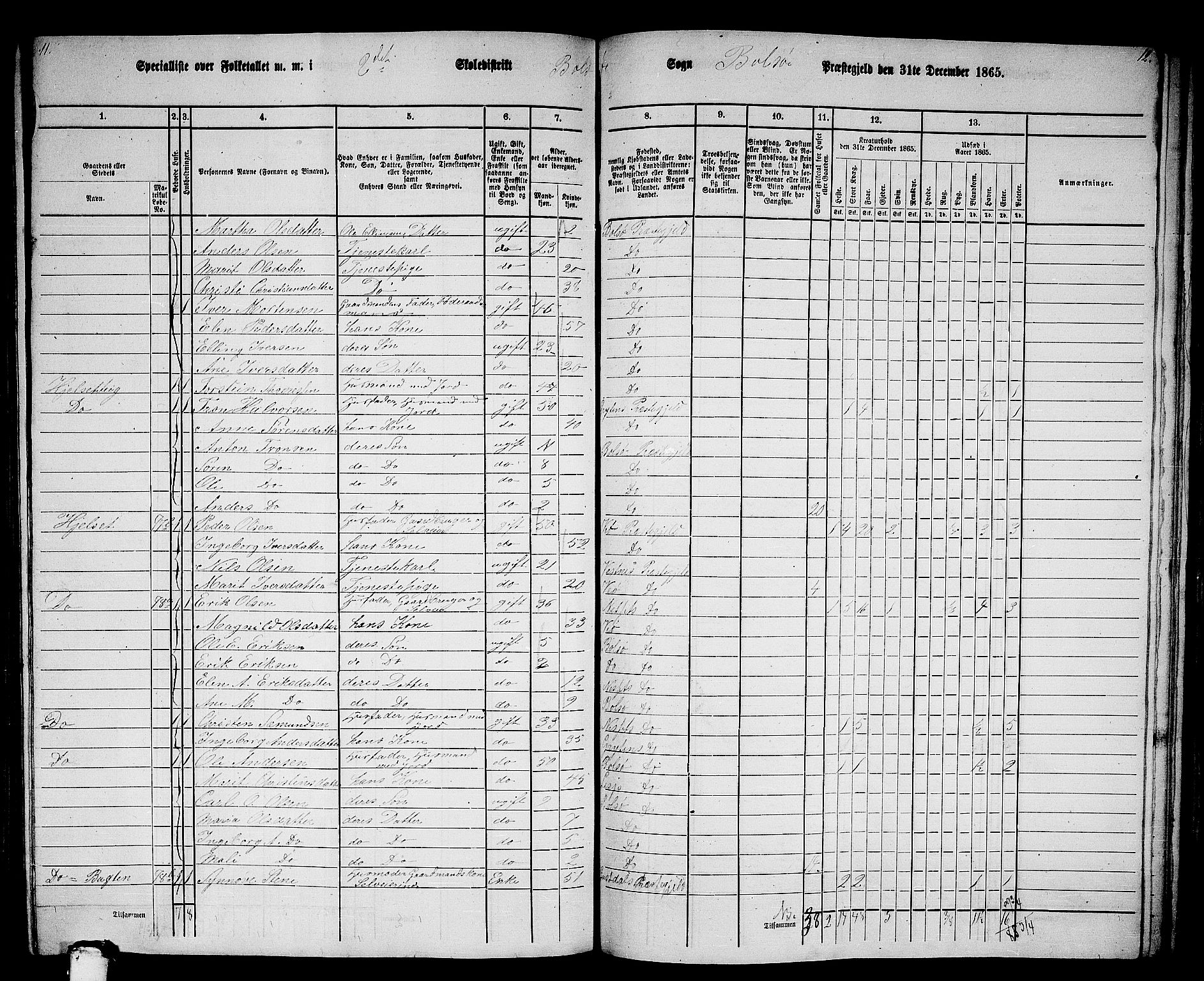 RA, 1865 census for Bolsøy, 1865, p. 75