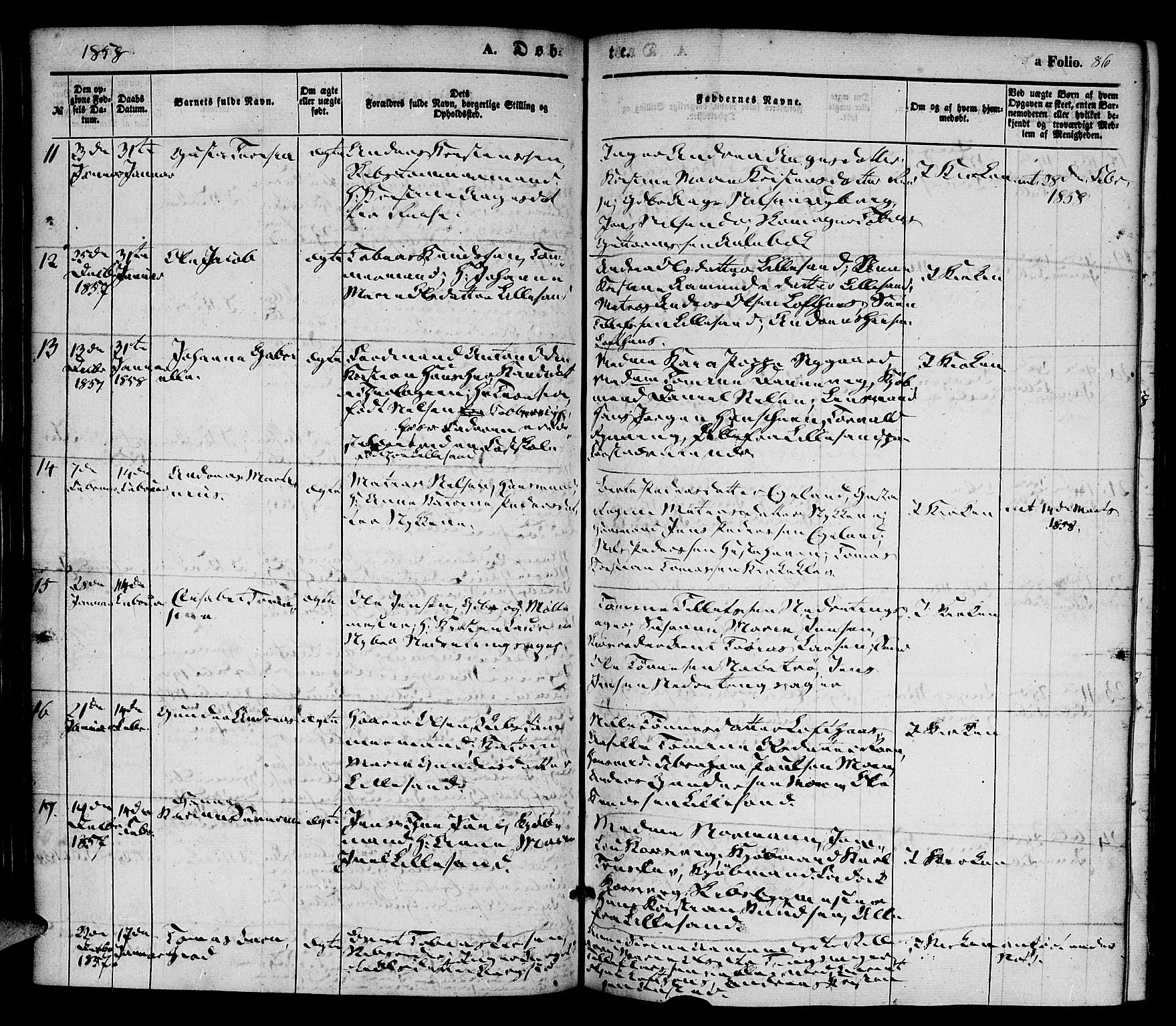 Vestre Moland sokneprestkontor, AV/SAK-1111-0046/F/Fa/Fab/L0006: Parish register (official) no. A 6, 1850-1858, p. 86