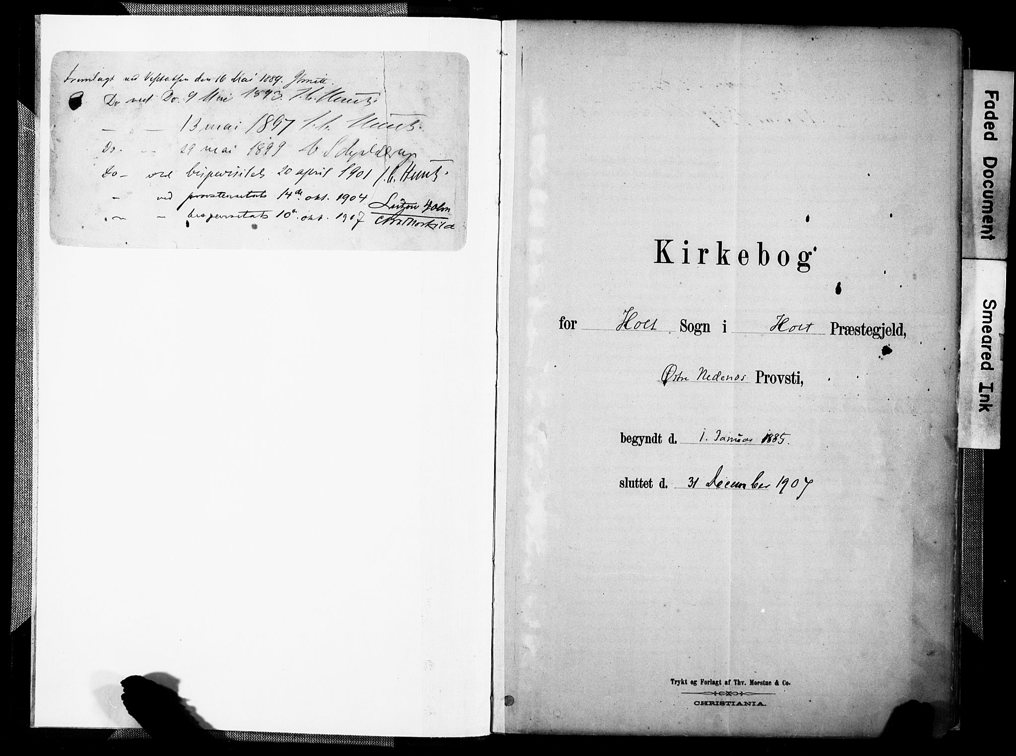 Holt sokneprestkontor, SAK/1111-0021/F/Fa/L0012: Parish register (official) no. A 12, 1885-1907