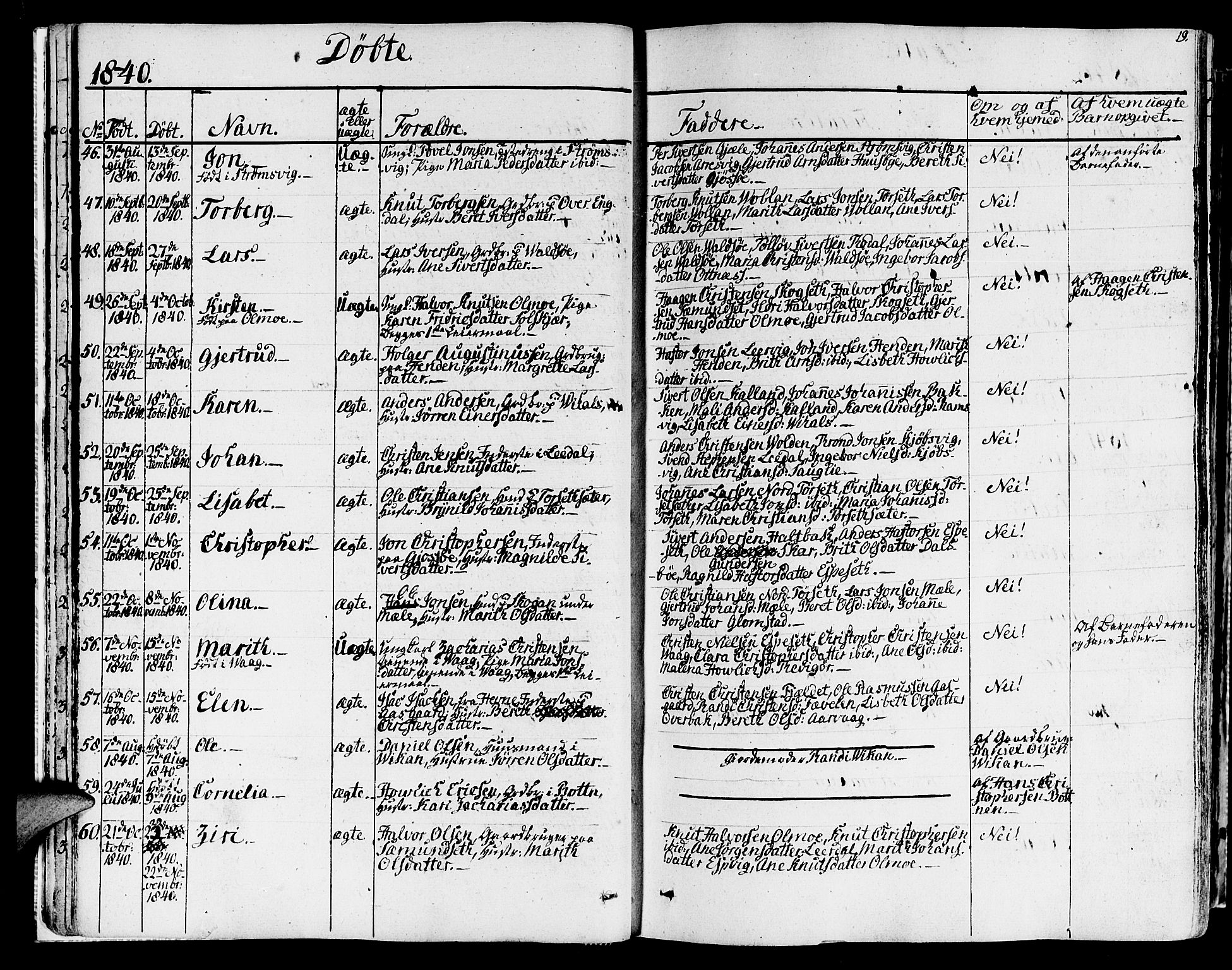 Ministerialprotokoller, klokkerbøker og fødselsregistre - Møre og Romsdal, AV/SAT-A-1454/578/L0904: Parish register (official) no. 578A03, 1836-1858, p. 19