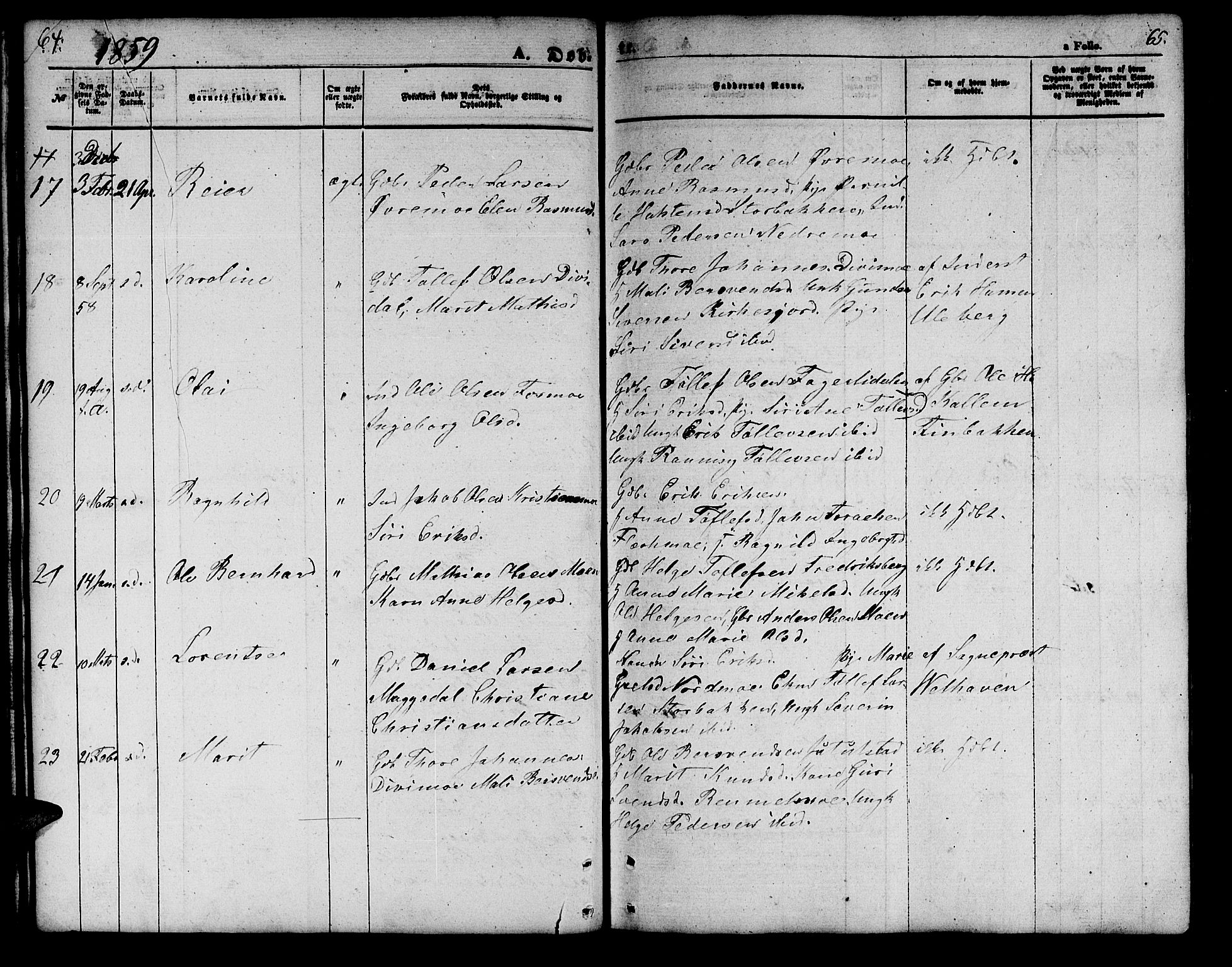 Målselv sokneprestembete, AV/SATØ-S-1311/G/Ga/Gab/L0001klokker: Parish register (copy) no. 1, 1856-1866, p. 64-65