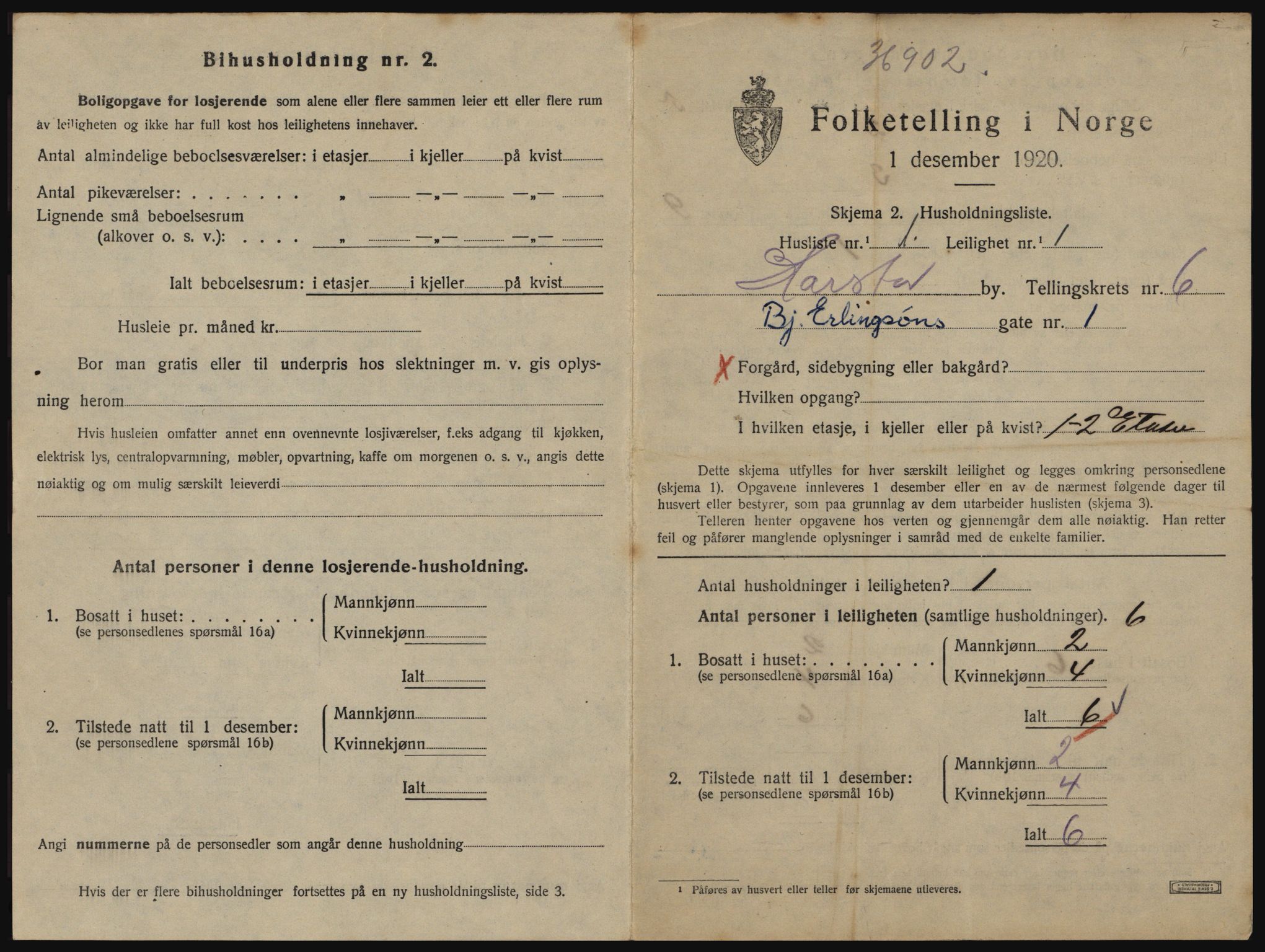 SATØ, 1920 census for Harstad, 1920, p. 1813