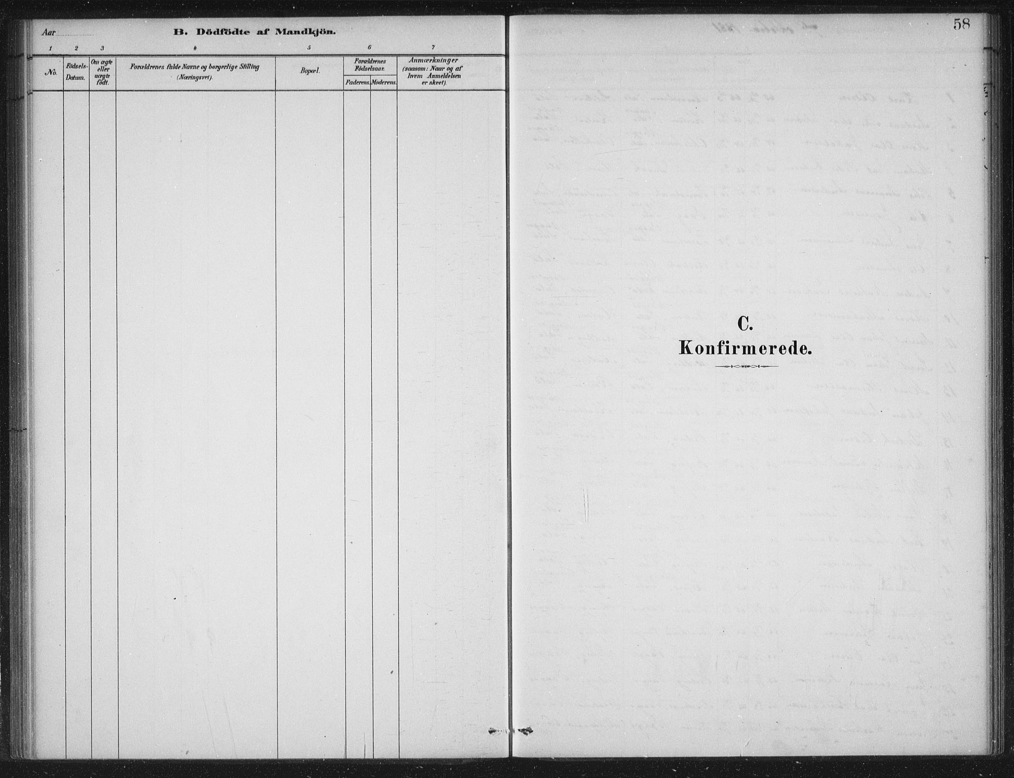 Selje sokneprestembete, SAB/A-99938/H/Ha/Haa/Haac/L0001: Parish register (official) no. C  1, 1881-1888, p. 58