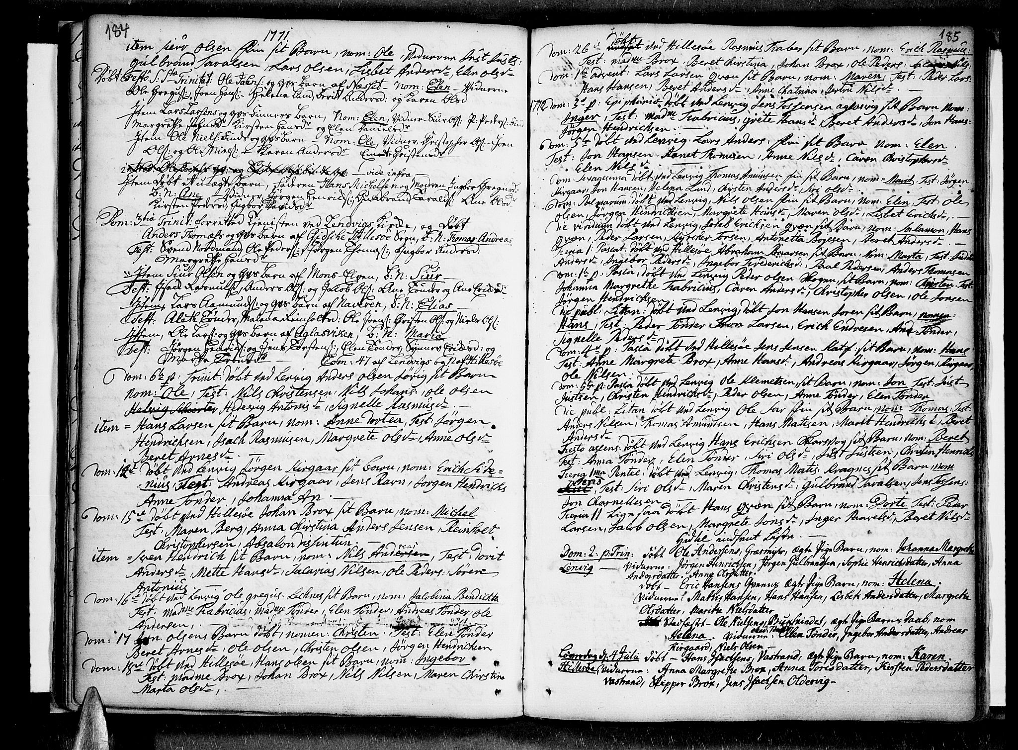 Lenvik sokneprestembete, AV/SATØ-S-1310/H/Ha/Haa/L0001kirke: Parish register (official) no. 1, 1753-1783, p. 184-185