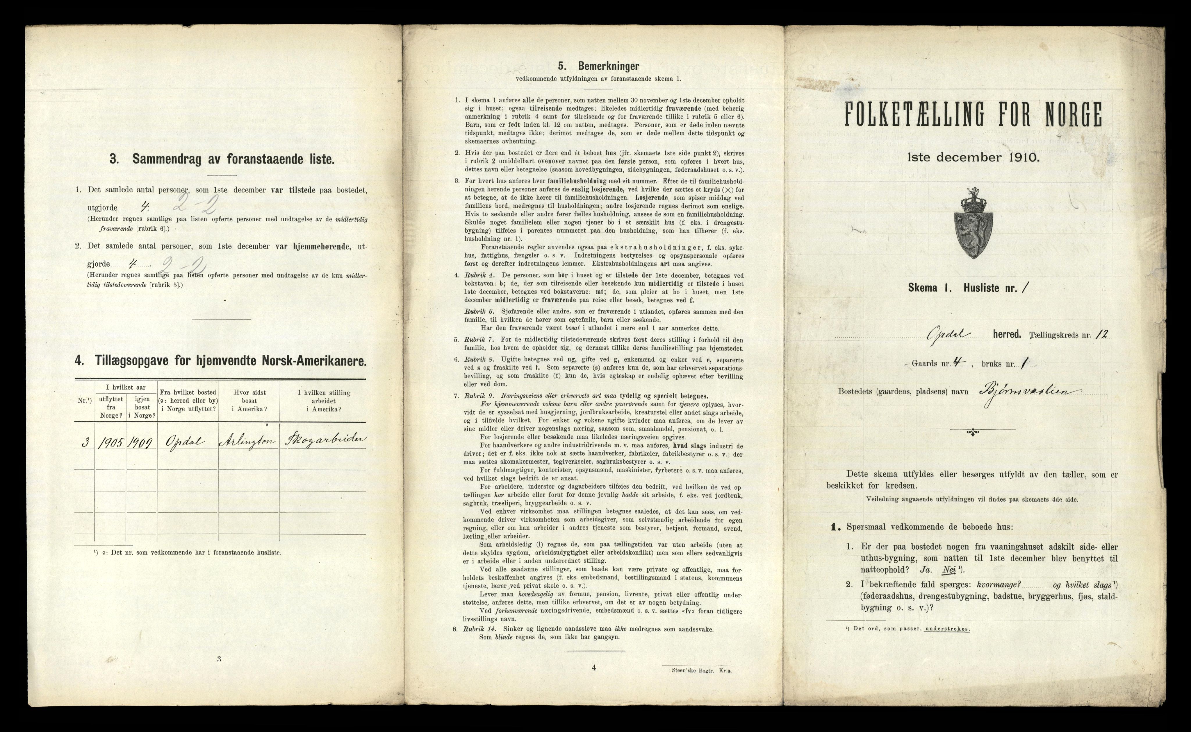 RA, 1910 census for Oppdal, 1910, p. 1369