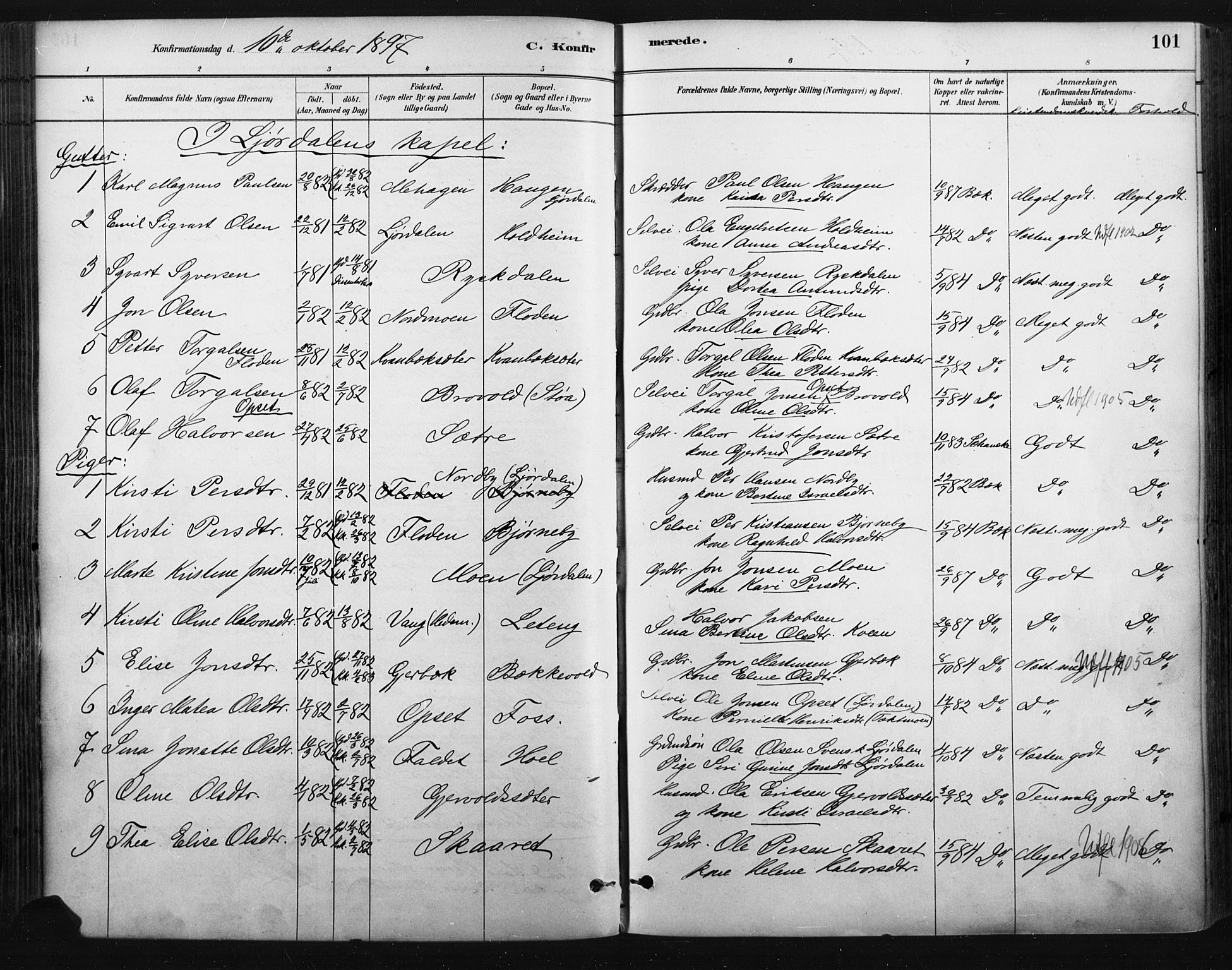 Trysil prestekontor, SAH/PREST-046/H/Ha/Haa/L0009: Parish register (official) no. 9, 1881-1897, p. 101