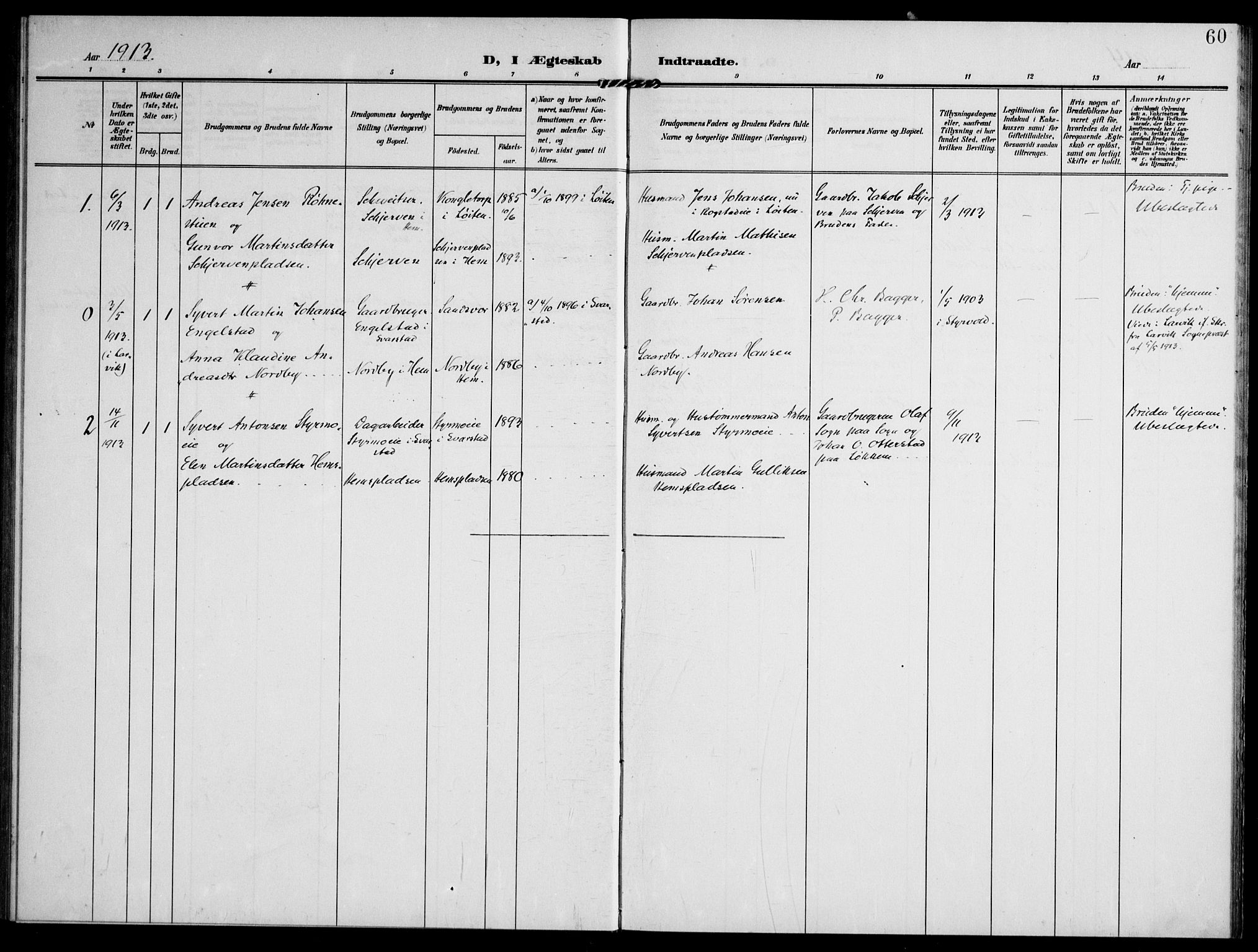 Lardal kirkebøker, SAKO/A-350/F/Fc/L0002: Parish register (official) no. III 2, 1907-1921, p. 60