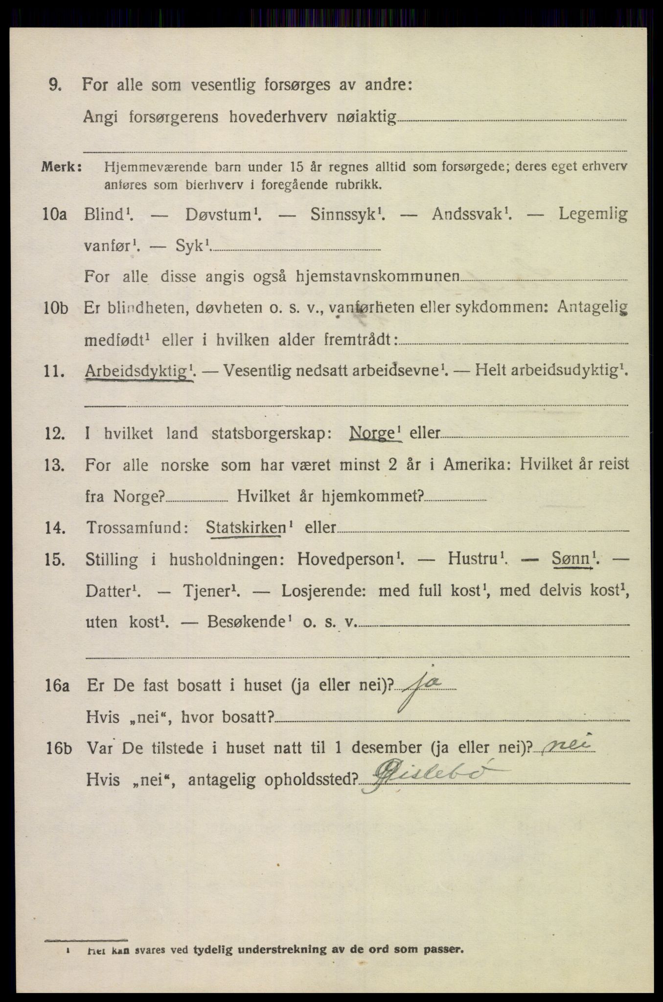 SAK, 1920 census for Sør-Audnedal, 1920, p. 1808