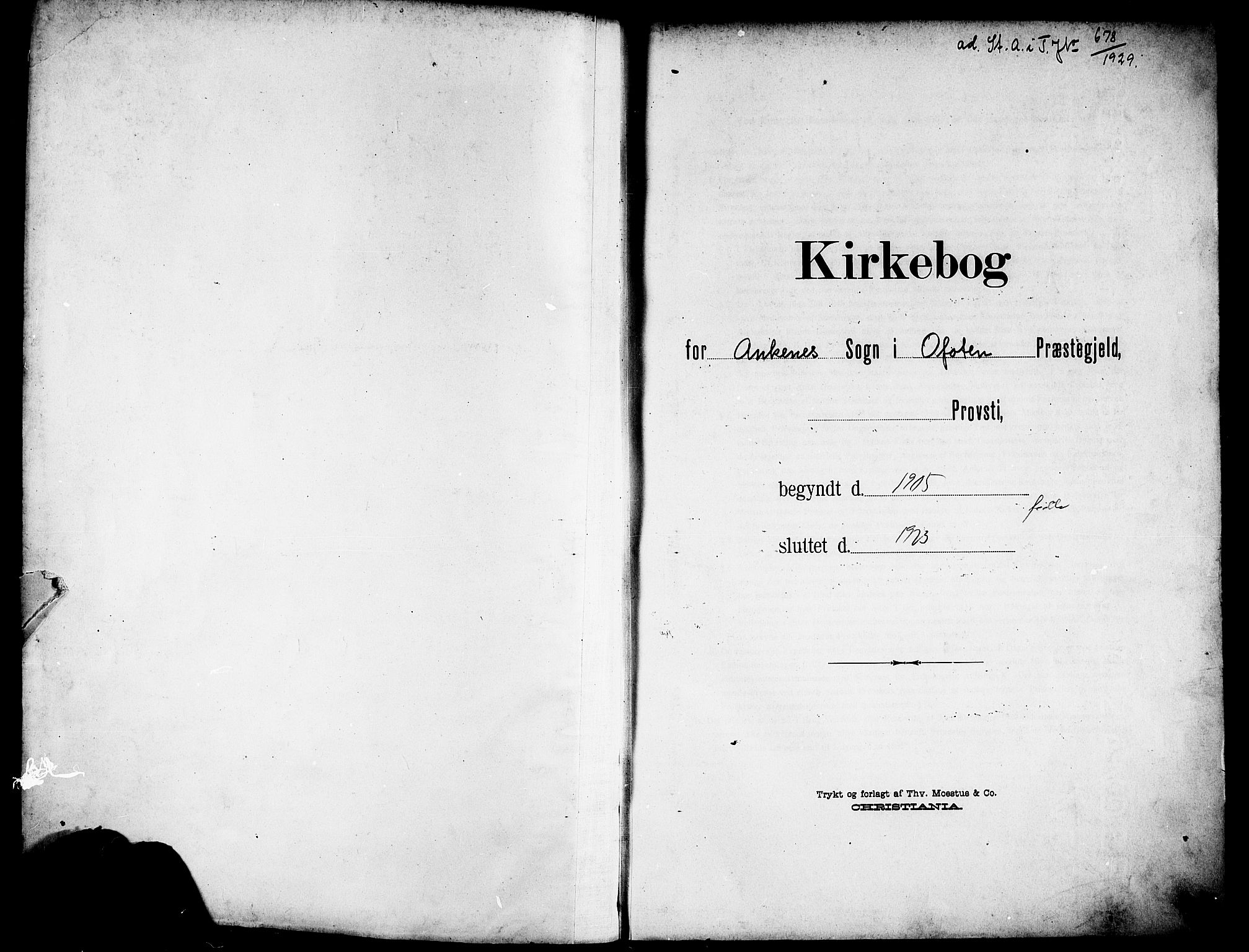 Ministerialprotokoller, klokkerbøker og fødselsregistre - Nordland, SAT/A-1459/866/L0954: Parish register (copy) no. 866C03, 1905-1923