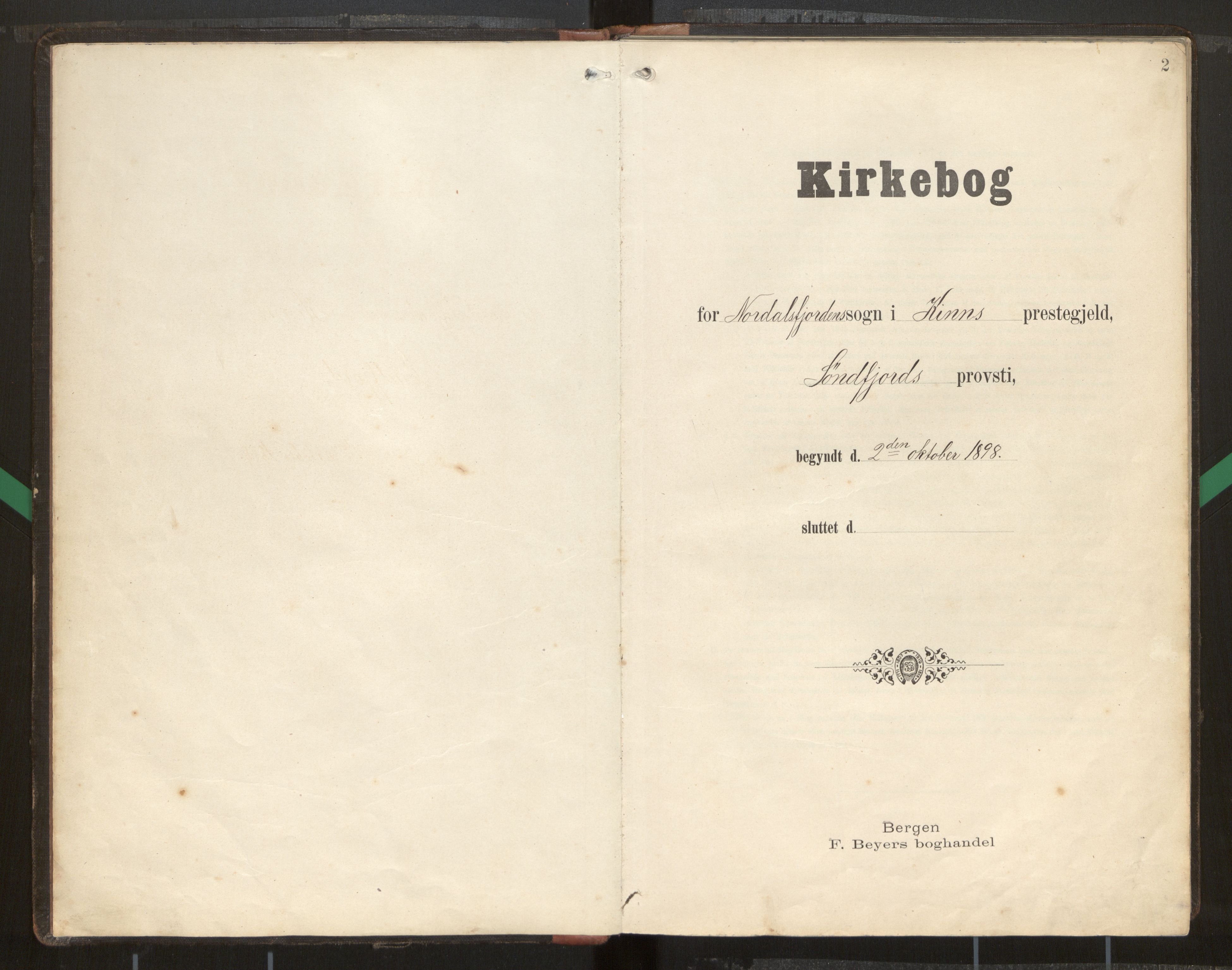 Kinn sokneprestembete, SAB/A-80801/H/Hab/Habd/L0001: Parish register (copy) no. D 1, 1898-1946, p. 2
