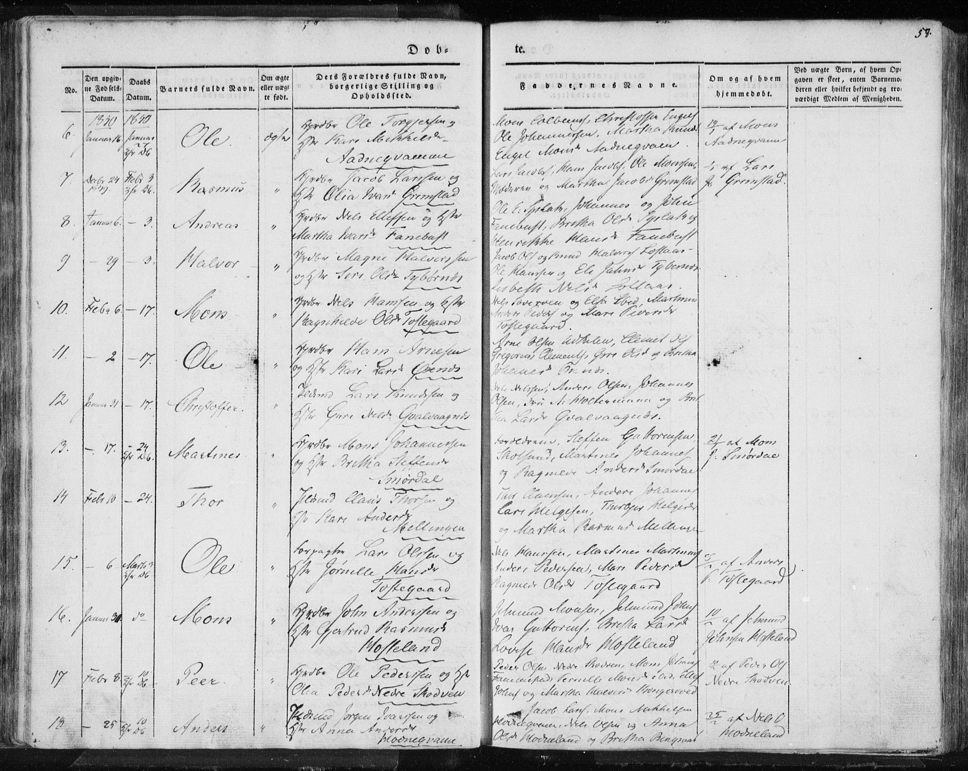 Lindås Sokneprestembete, AV/SAB-A-76701/H/Haa/Haaa/L0010: Parish register (official) no. A 10, 1842-1862, p. 58