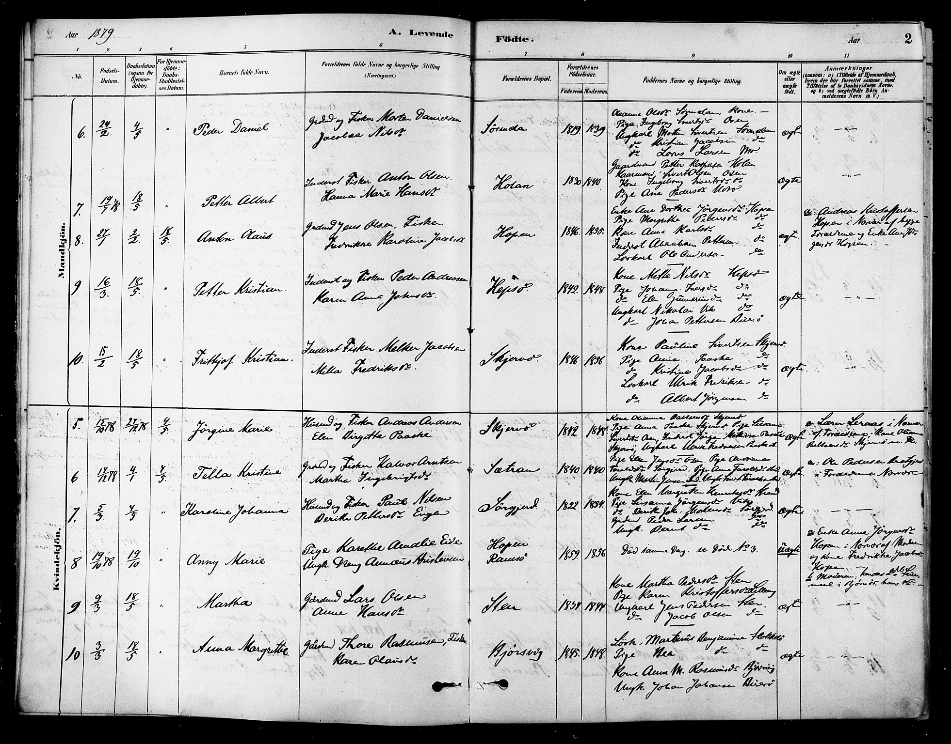 Ministerialprotokoller, klokkerbøker og fødselsregistre - Sør-Trøndelag, SAT/A-1456/658/L0722: Parish register (official) no. 658A01, 1879-1896, p. 2