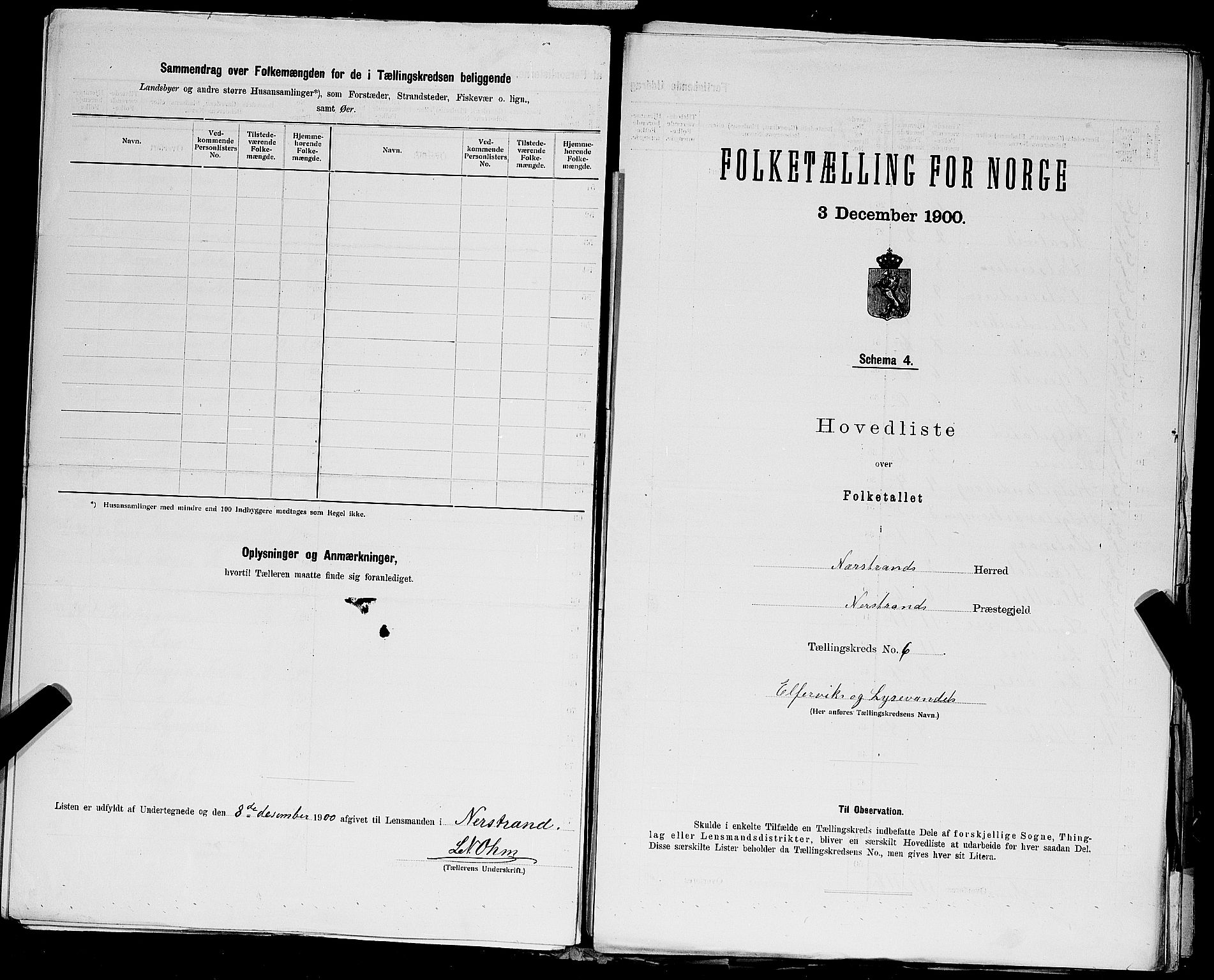 SAST, 1900 census for Nedstrand, 1900, p. 27