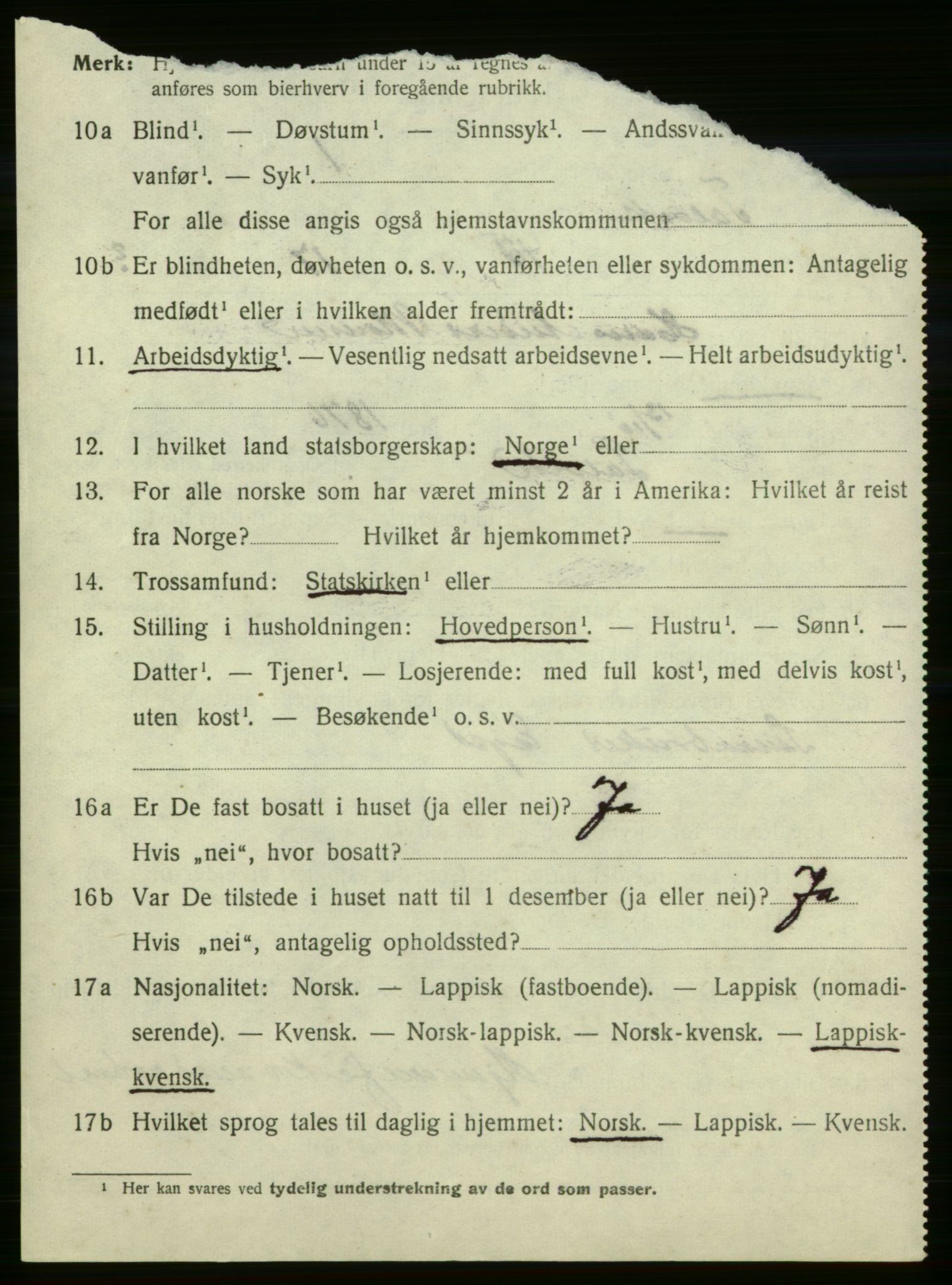 SATØ, 1920 census for Talvik, 1920, p. 2173