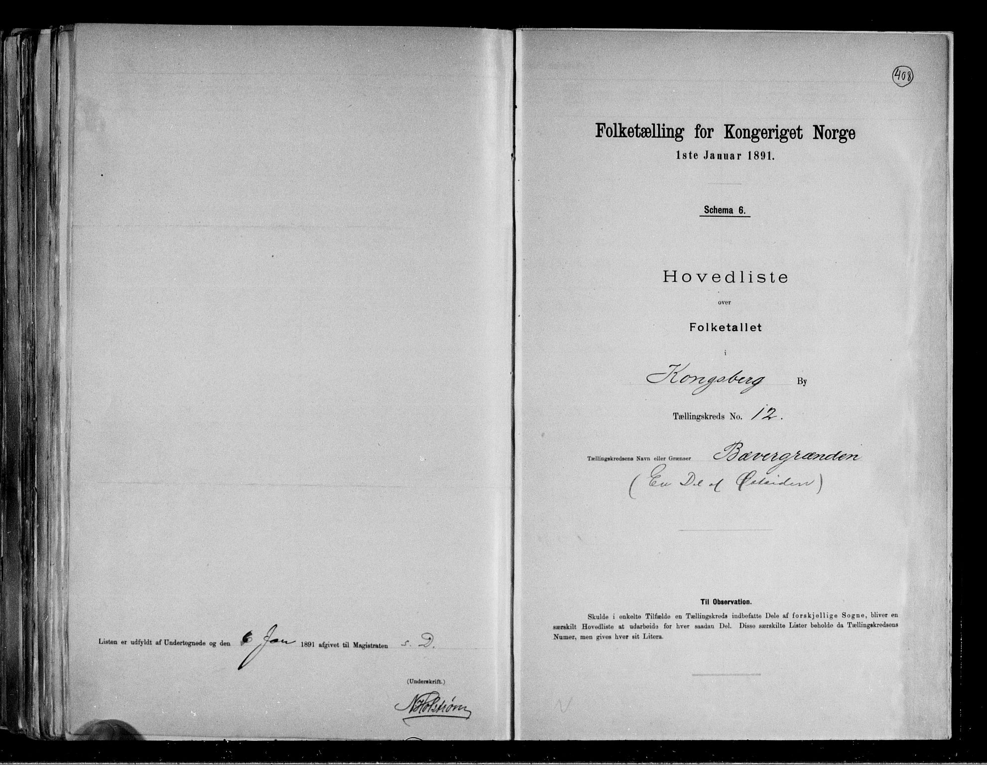RA, 1891 census for 0604 Kongsberg, 1891, p. 26