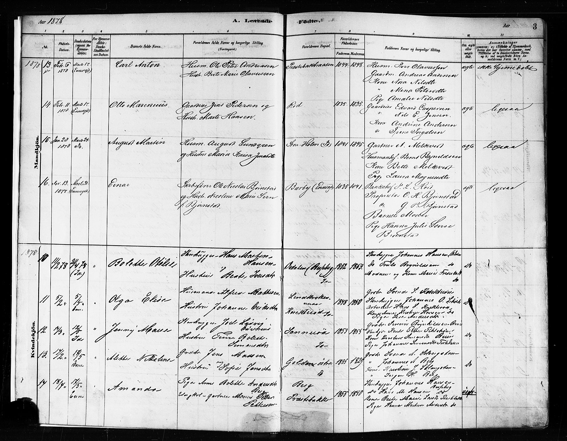 Idd prestekontor Kirkebøker, AV/SAO-A-10911/F/Fc/L0006a: Parish register (official) no. III 6A, 1878-1903, p. 3