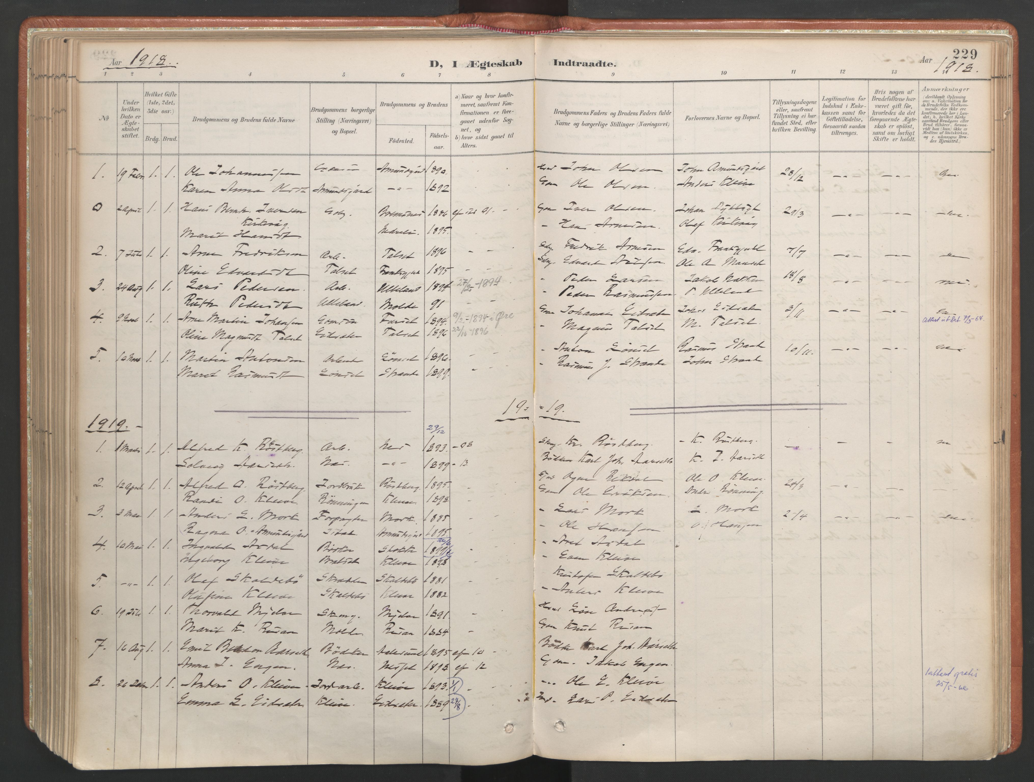 Ministerialprotokoller, klokkerbøker og fødselsregistre - Møre og Romsdal, AV/SAT-A-1454/557/L0682: Parish register (official) no. 557A04, 1887-1970, p. 229