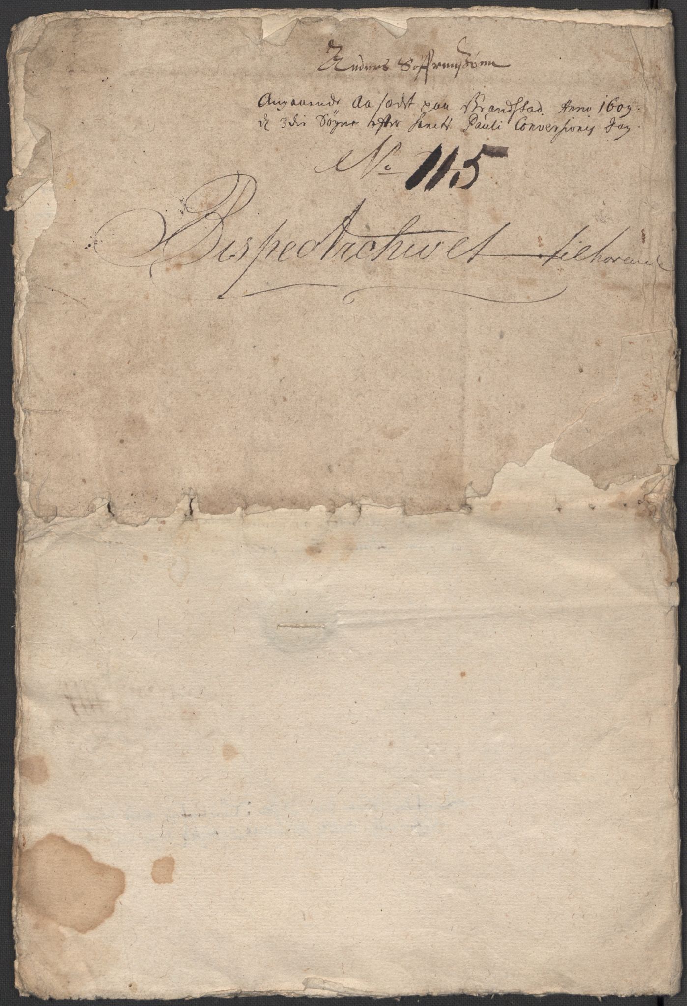 Riksarkivets diplomsamling, AV/RA-EA-5965/F15/L0006: Prestearkiv - Akershus, 1593-1865, p. 179