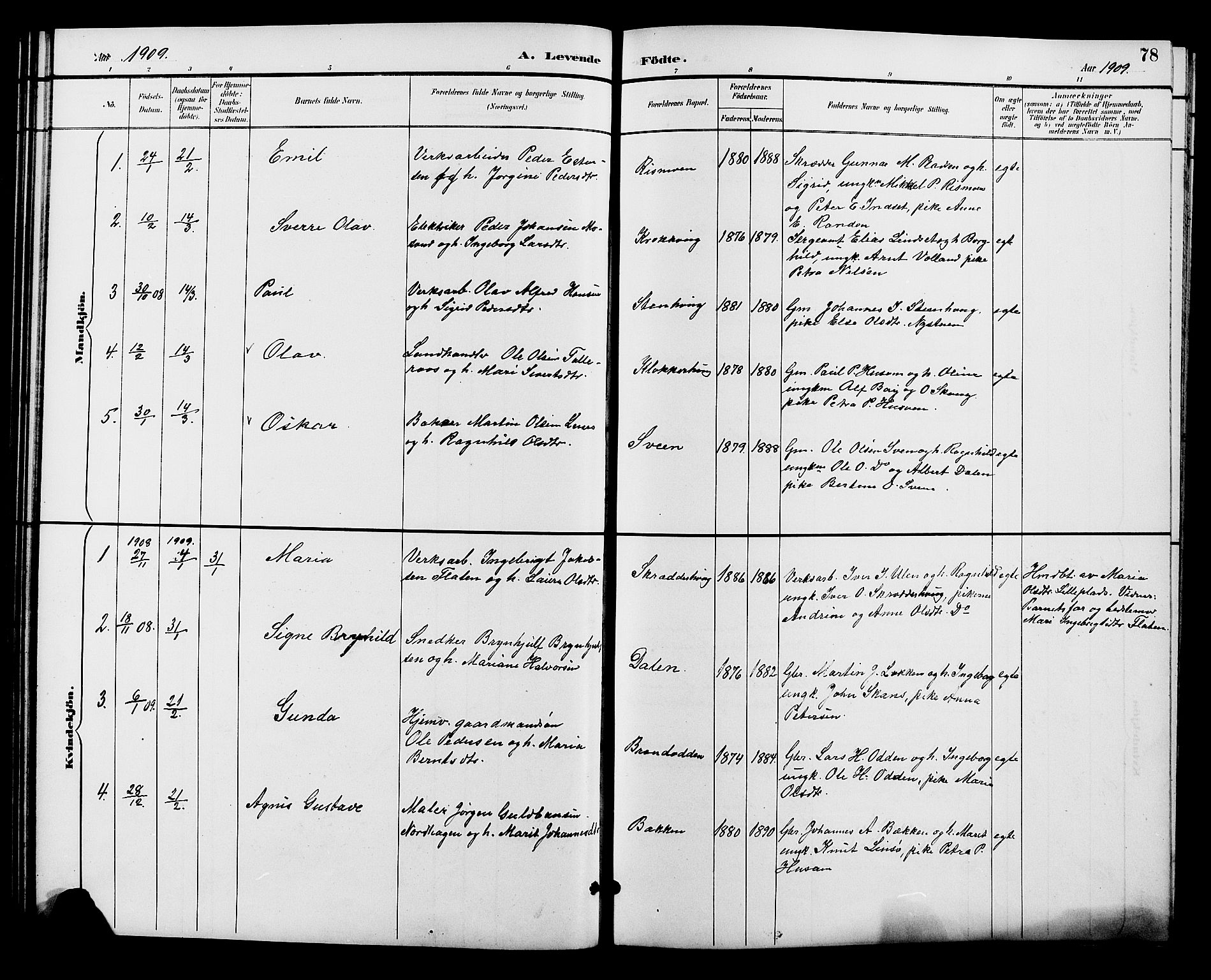 Alvdal prestekontor, SAH/PREST-060/H/Ha/Hab/L0004: Parish register (copy) no. 4, 1894-1910, p. 78