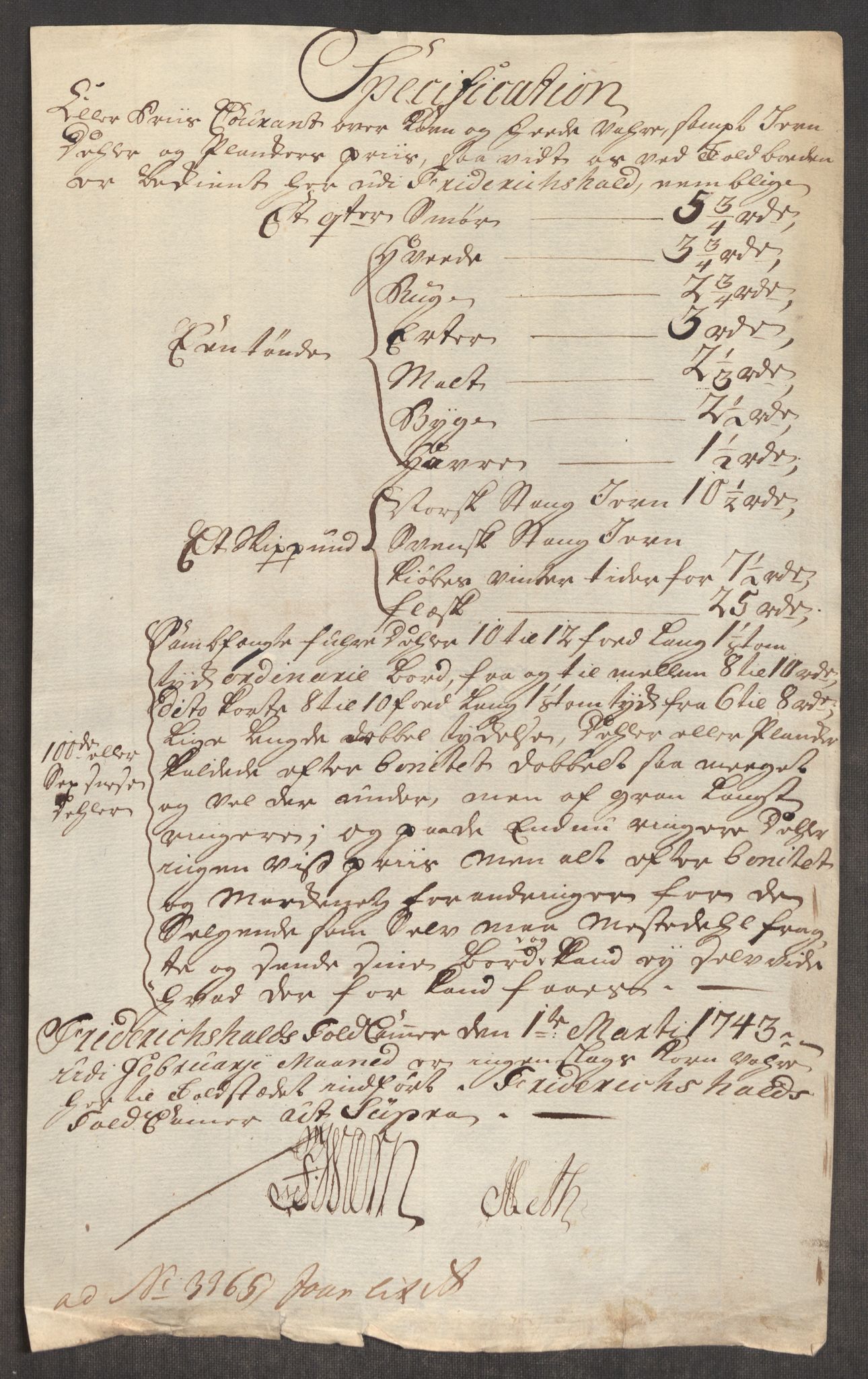 Rentekammeret inntil 1814, Realistisk ordnet avdeling, RA/EA-4070/Oe/L0002: [Ø1]: Priskuranter, 1740-1744, p. 607