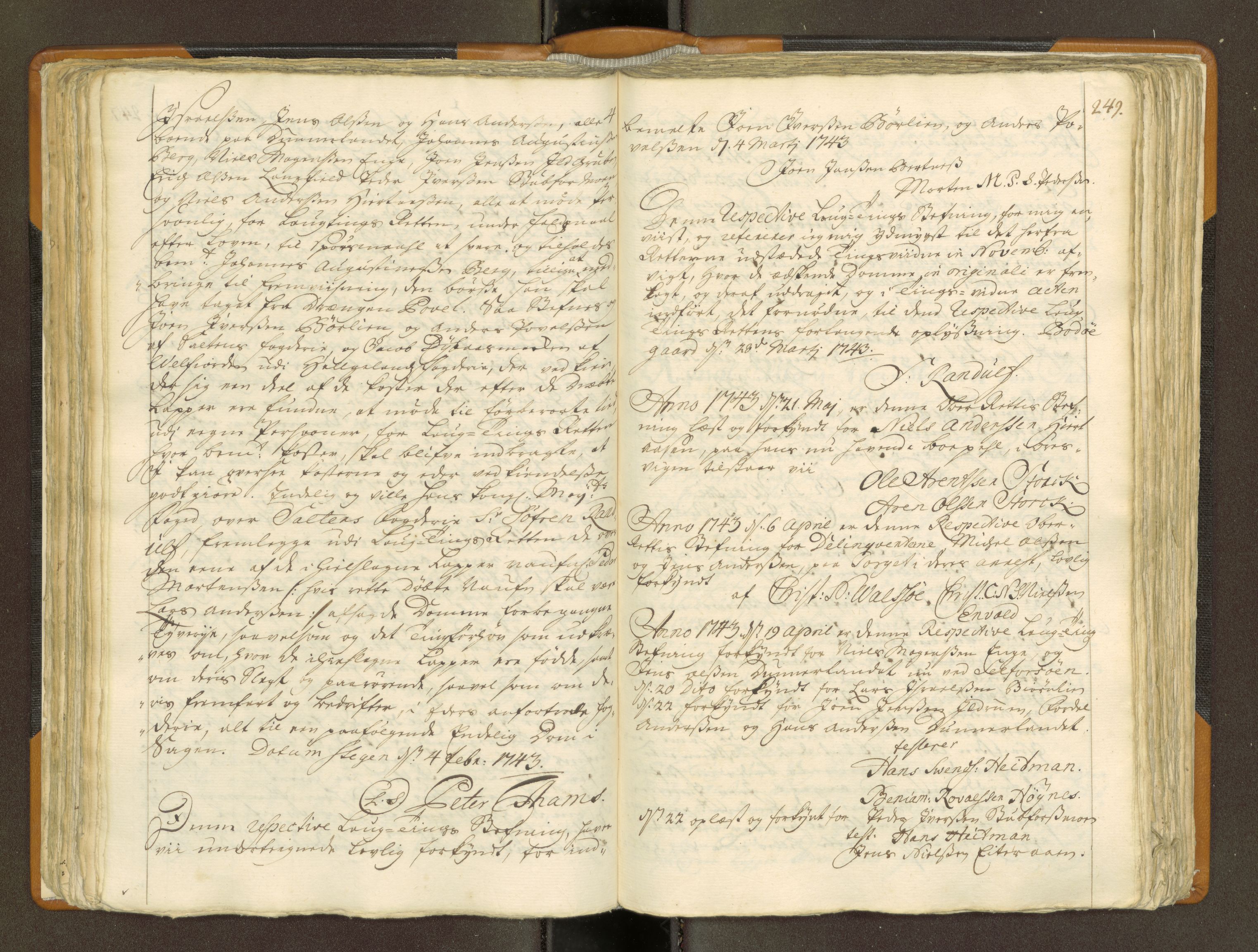 Nordland og Finnmarks lagstol, AV/SAT-A-5608/X/L0010: Domkopibok/justisprotokoll, 1742-1743, p. 248-249