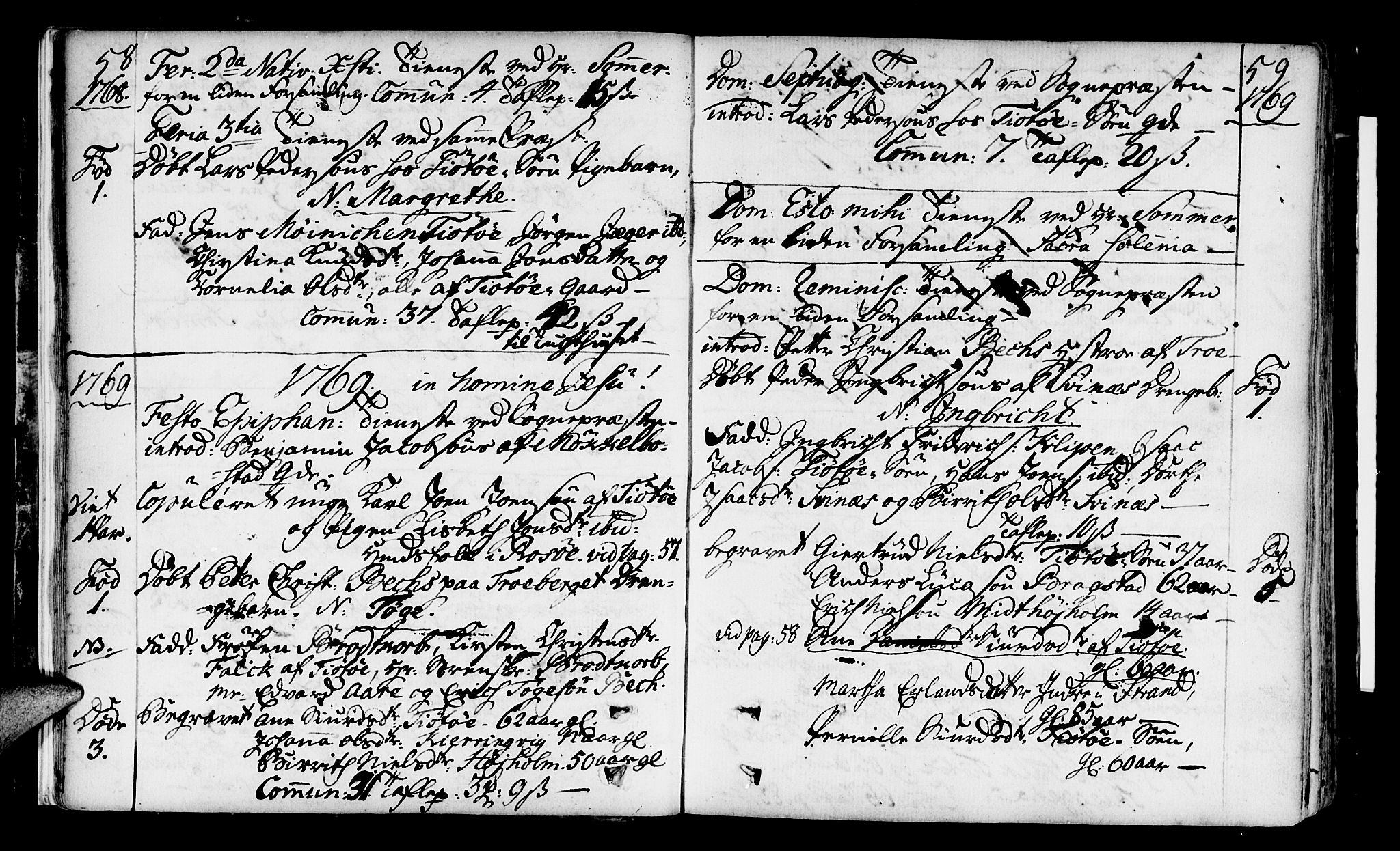 Ministerialprotokoller, klokkerbøker og fødselsregistre - Nordland, AV/SAT-A-1459/817/L0260: Parish register (official) no. 817A02 /1, 1768-1776, p. 58-59