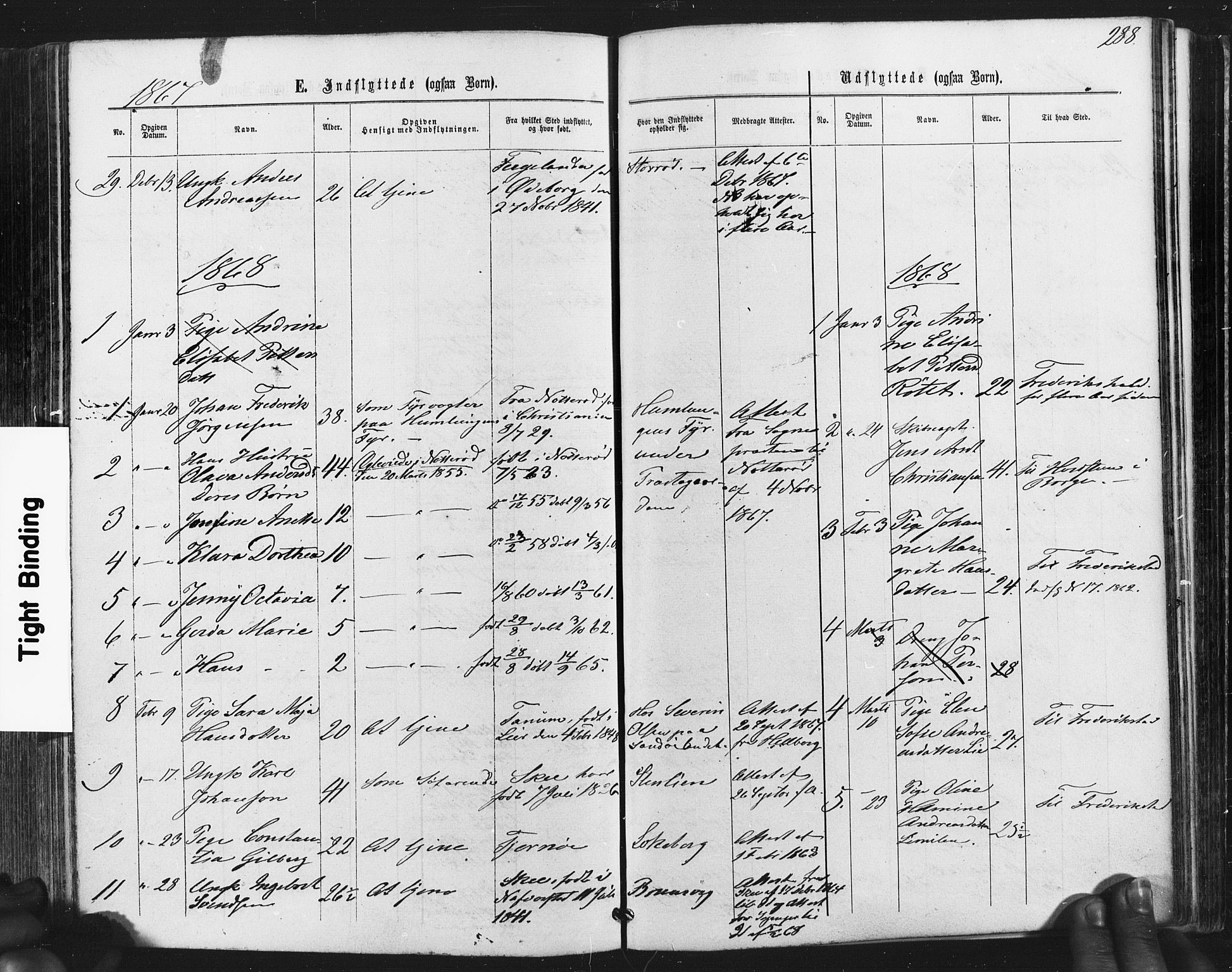 Hvaler prestekontor Kirkebøker, SAO/A-2001/F/Fa/L0007: Parish register (official) no. I 7, 1864-1878, p. 288