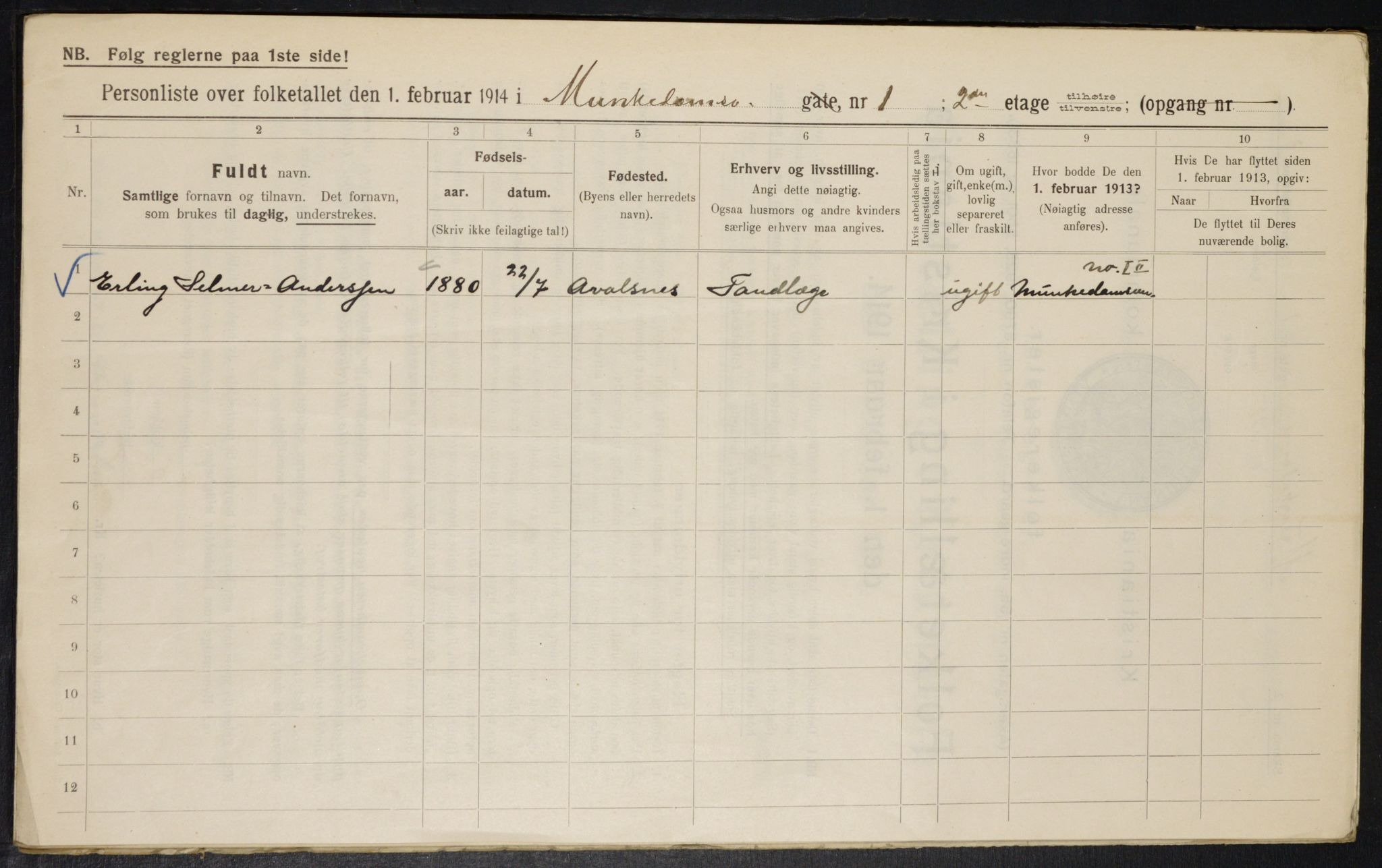 OBA, Municipal Census 1914 for Kristiania, 1914, p. 66685