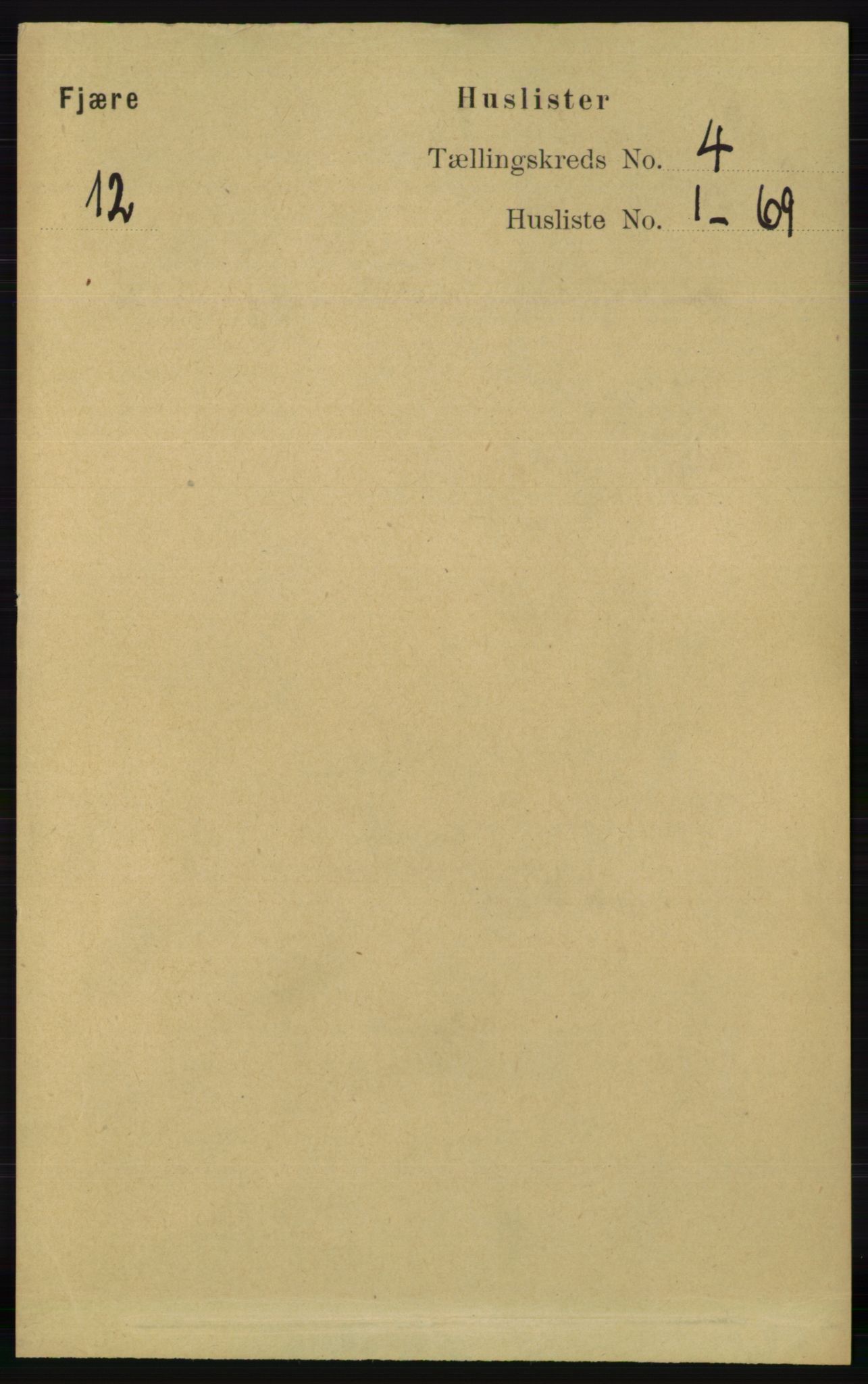 RA, 1891 census for 0923 Fjære, 1891, p. 1790