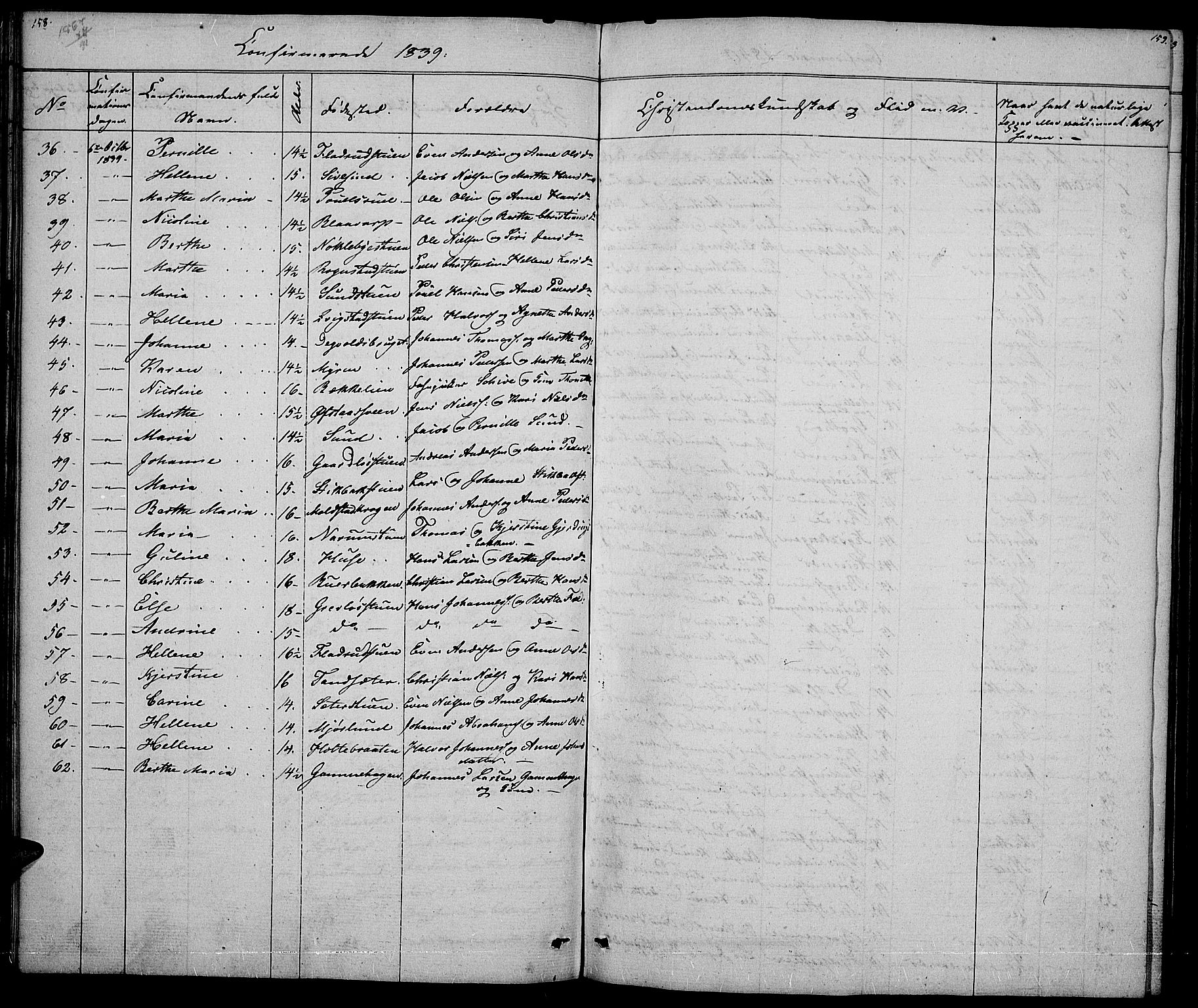 Vestre Toten prestekontor, SAH/PREST-108/H/Ha/Hab/L0002: Parish register (copy) no. 2, 1836-1848, p. 158-159