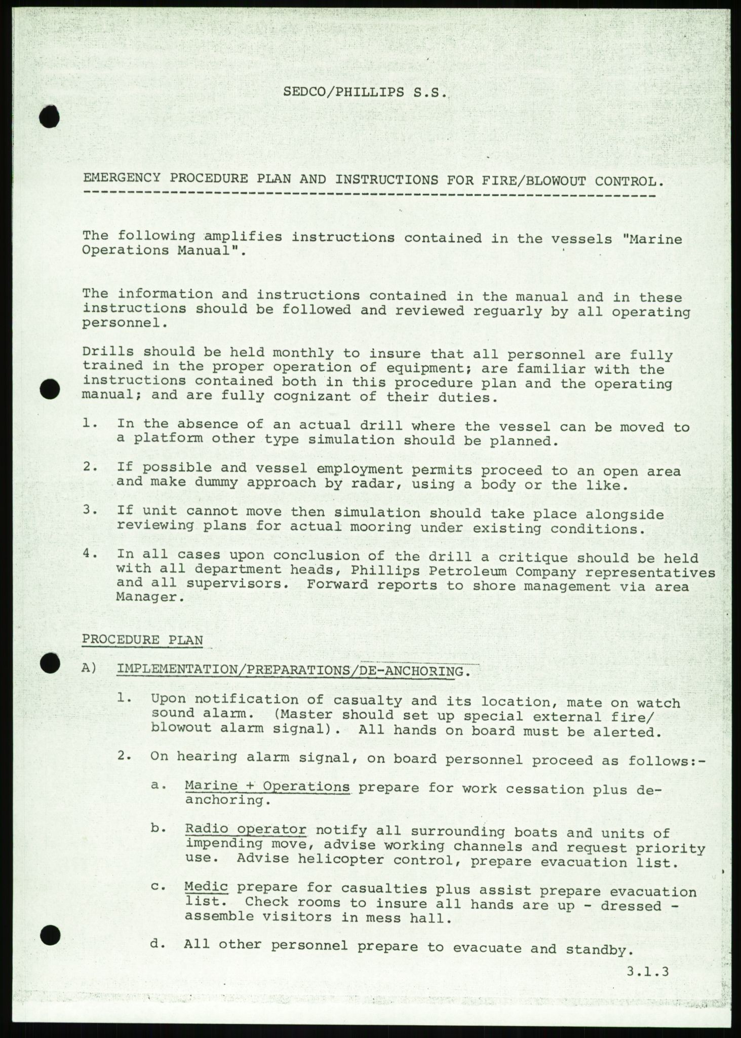 Justisdepartementet, Granskningskommisjonen ved Alexander Kielland-ulykken 27.3.1980, AV/RA-S-1165/D/L0016: O Beredskapsplaner (Doku.liste + O1-O3 av 3), 1980-1981, p. 81