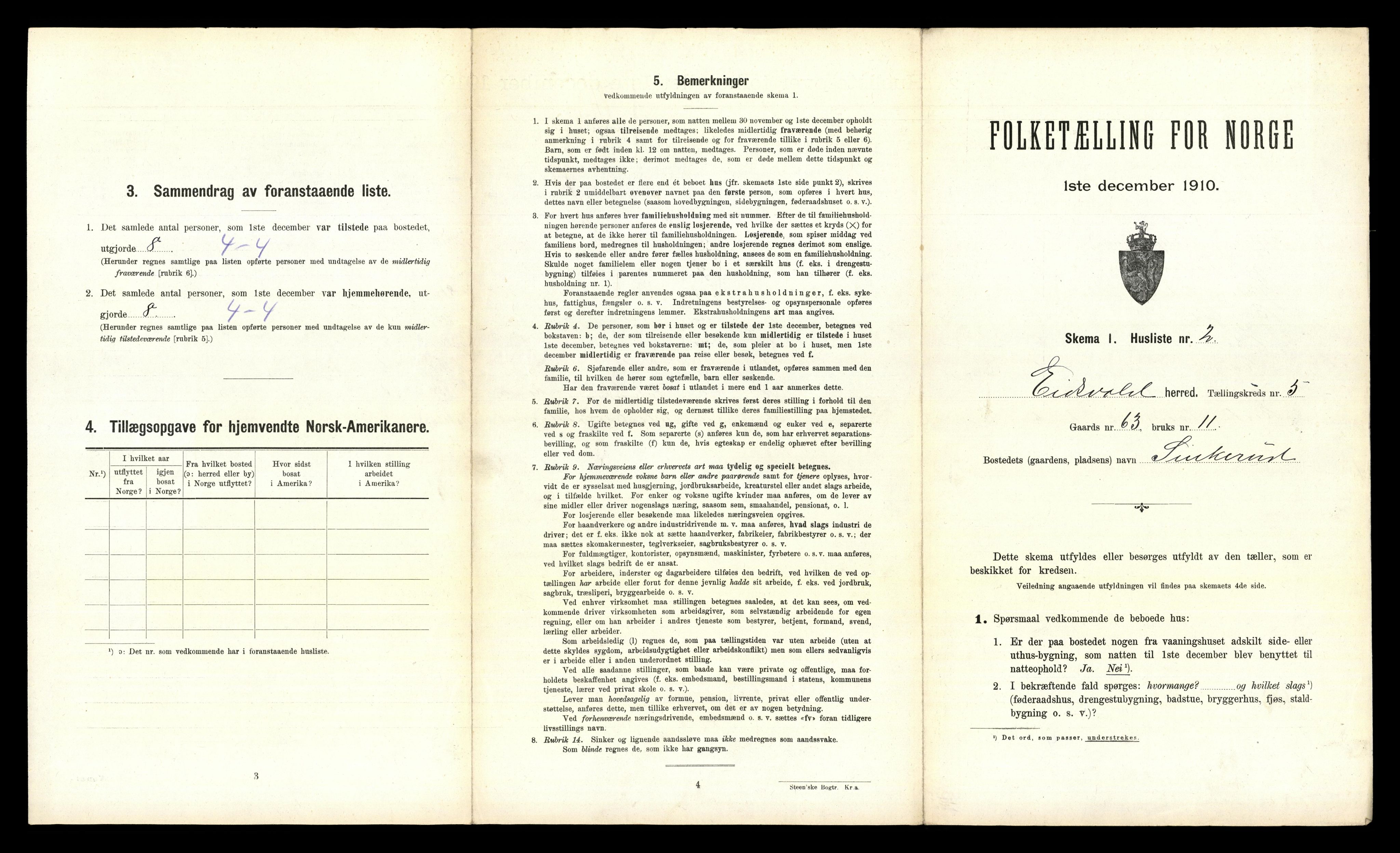 RA, 1910 census for Eidsvoll, 1910, p. 1000