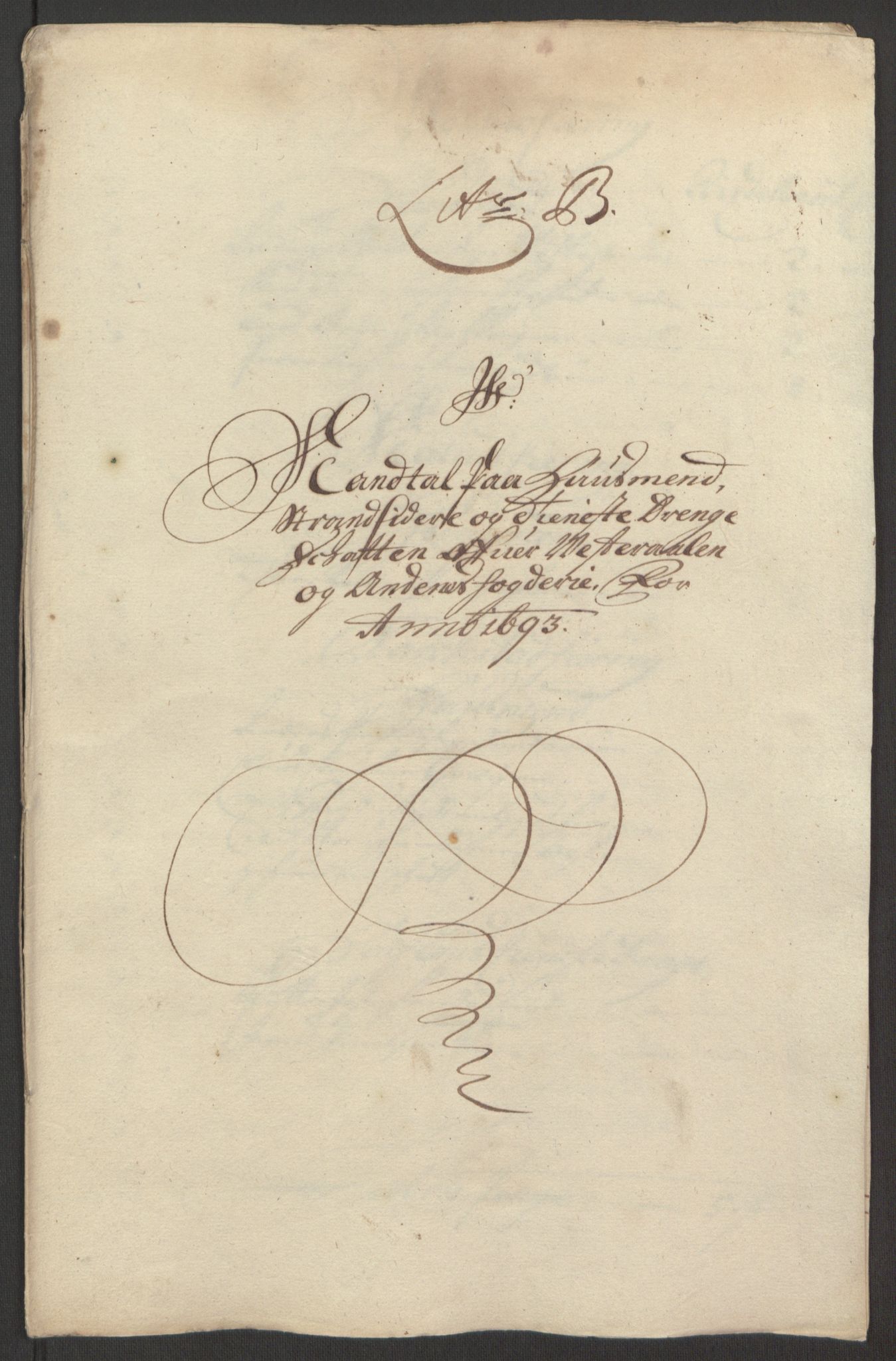 Rentekammeret inntil 1814, Reviderte regnskaper, Fogderegnskap, RA/EA-4092/R67/L4676: Fogderegnskap Vesterålen, Andenes og Lofoten, 1691-1693, p. 262