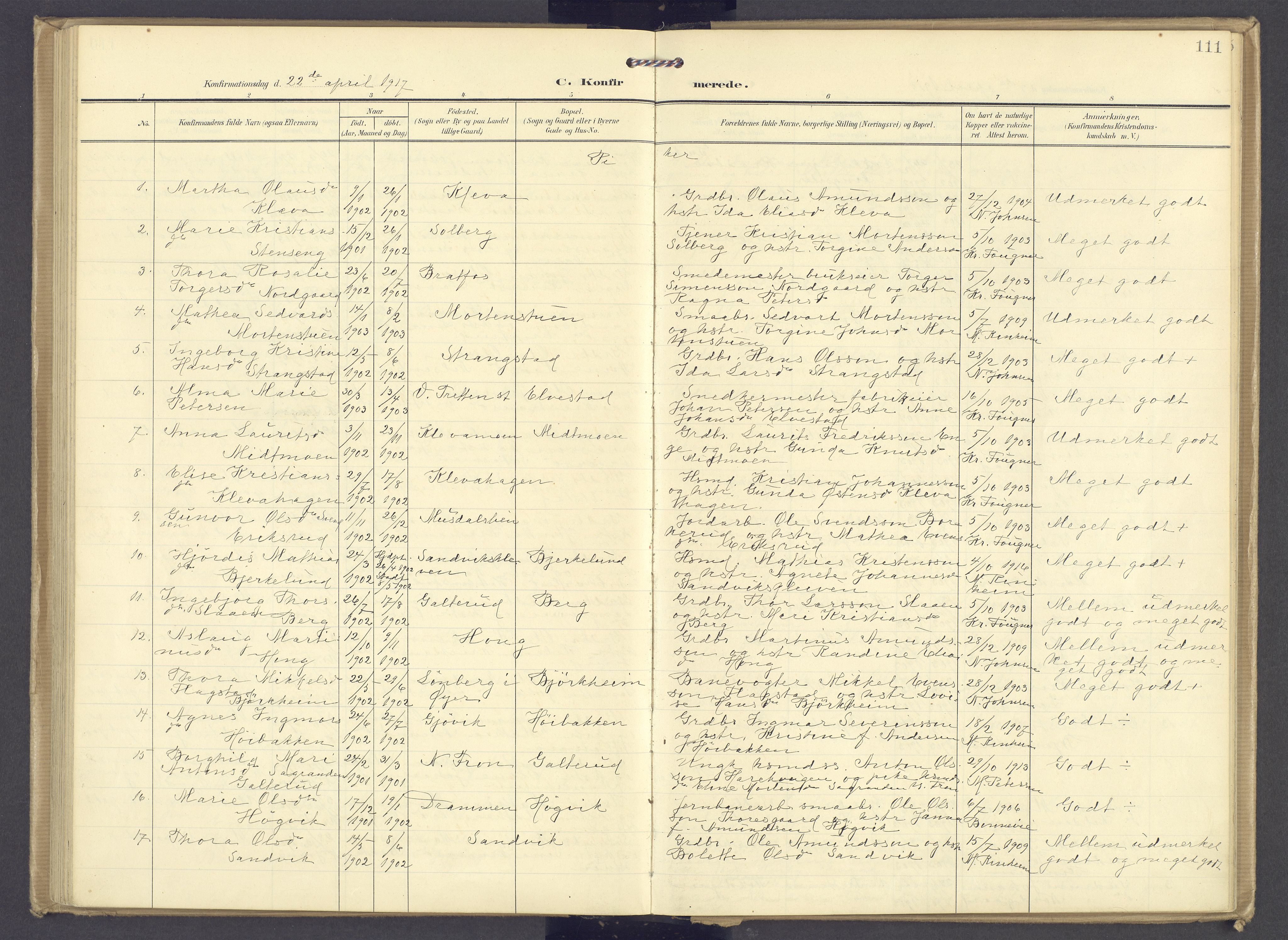 Øyer prestekontor, SAH/PREST-084/H/Ha/Haa/L0013: Parish register (official) no. 13, 1905-1920, p. 111