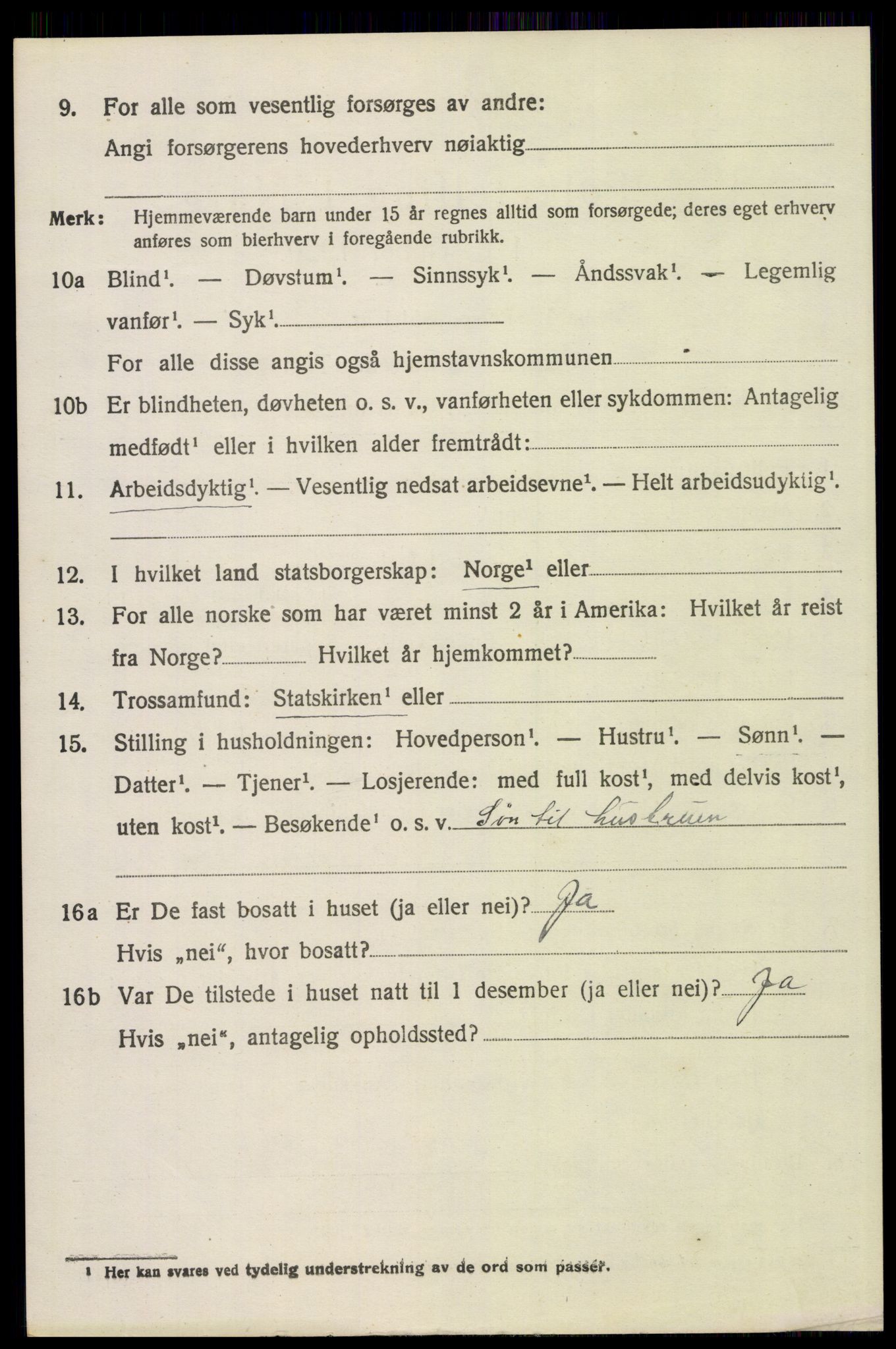 SAH, 1920 census for Trysil, 1920, p. 14642