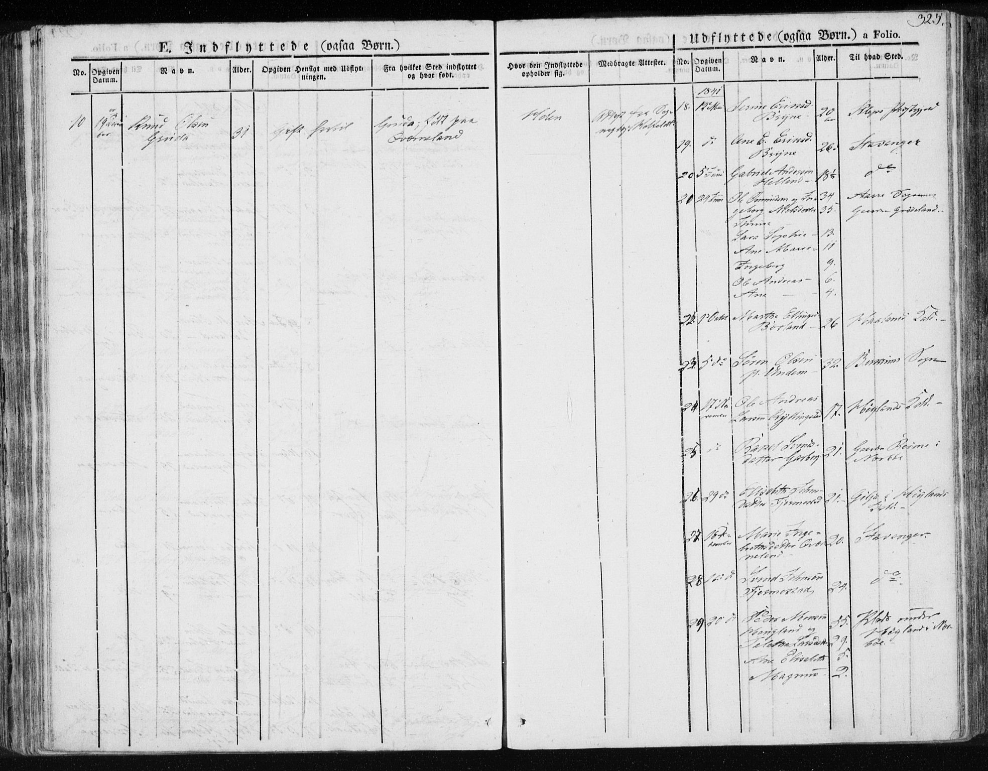 Lye sokneprestkontor, AV/SAST-A-101794/001/30BA/L0004: Parish register (official) no. A 4, 1826-1841, p. 324