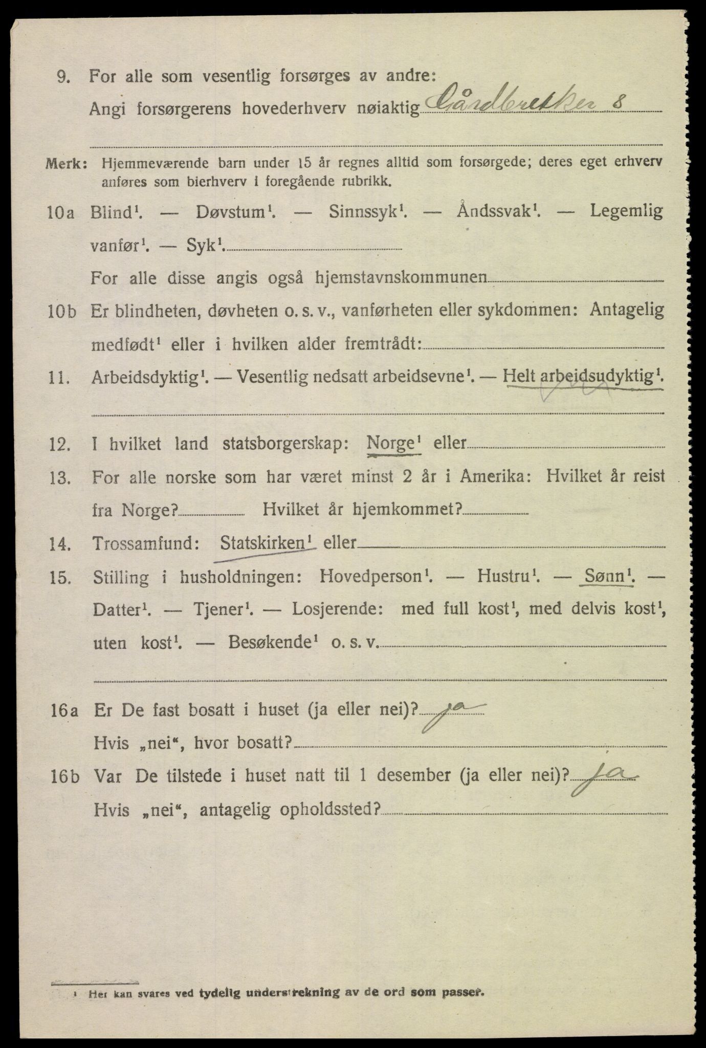 SAK, 1920 census for Hidra, 1920, p. 831