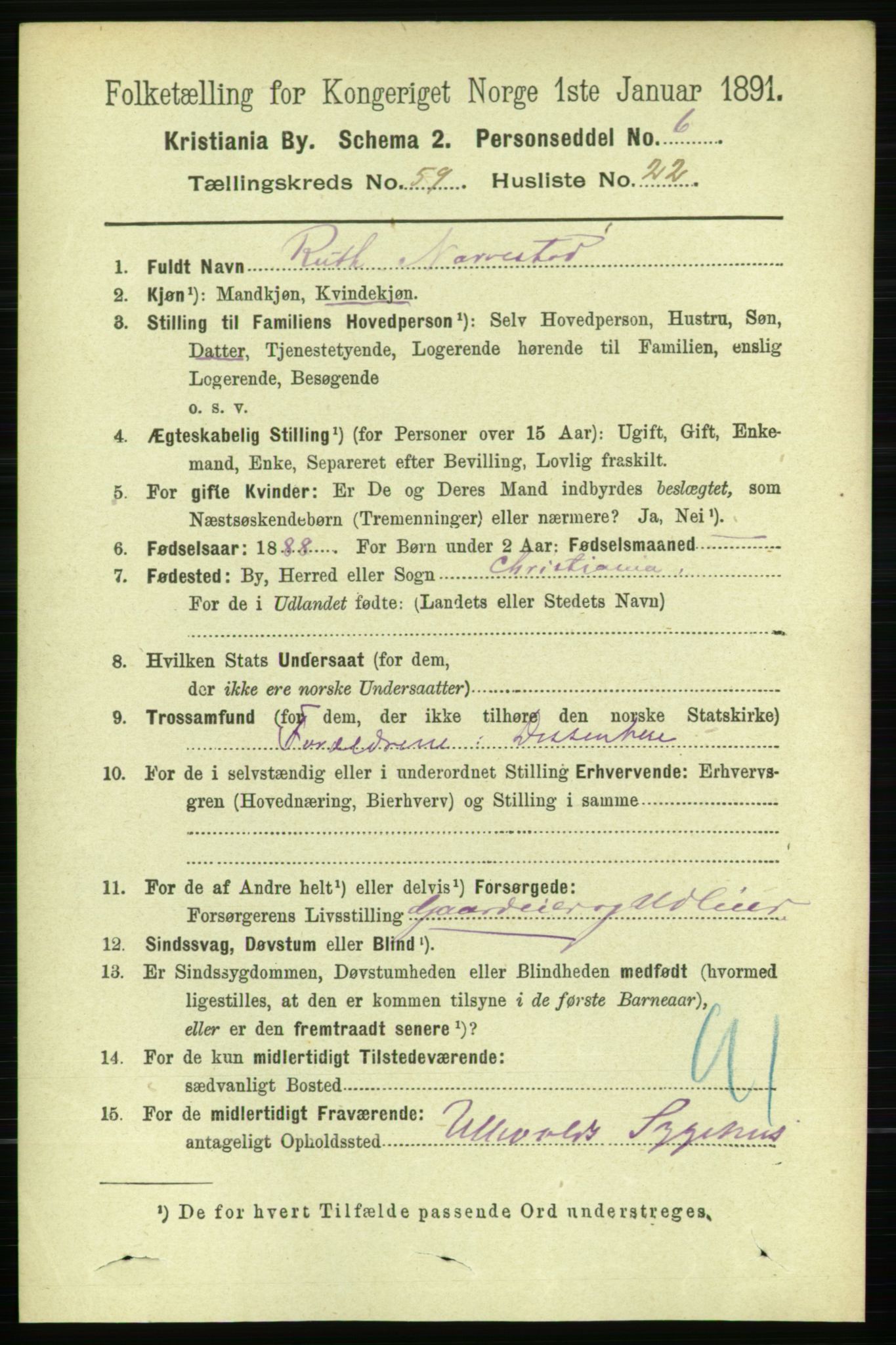 RA, 1891 census for 0301 Kristiania, 1891, p. 31702